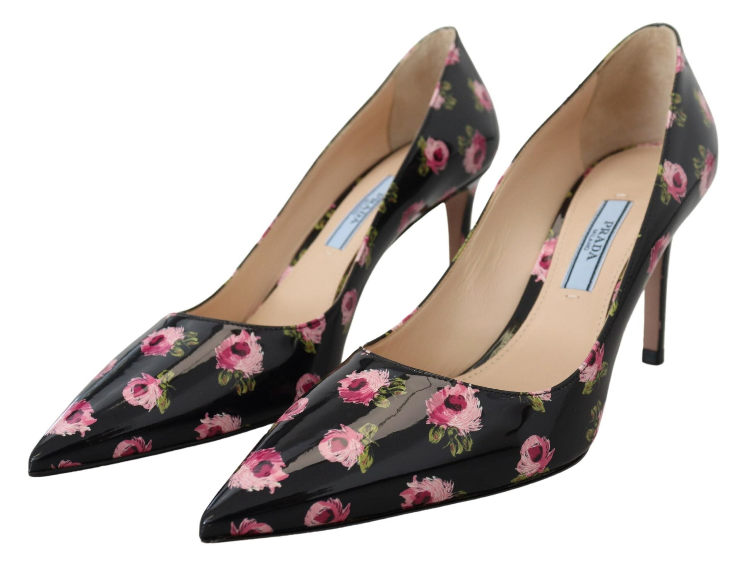 Δερμάτινες αντλίες Prada Elegant Floral Print