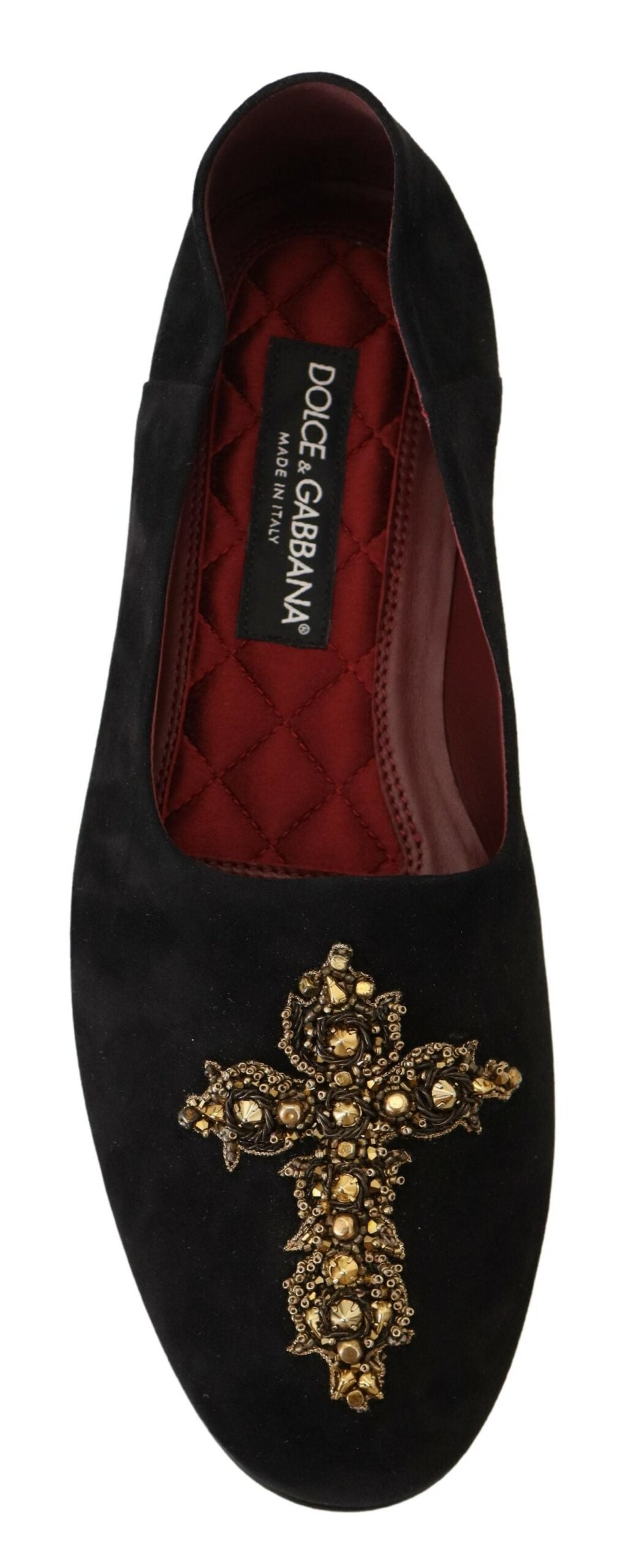 Loafers Dolce &amp; Gabbana Black Gold Crystal Sequined Loafers