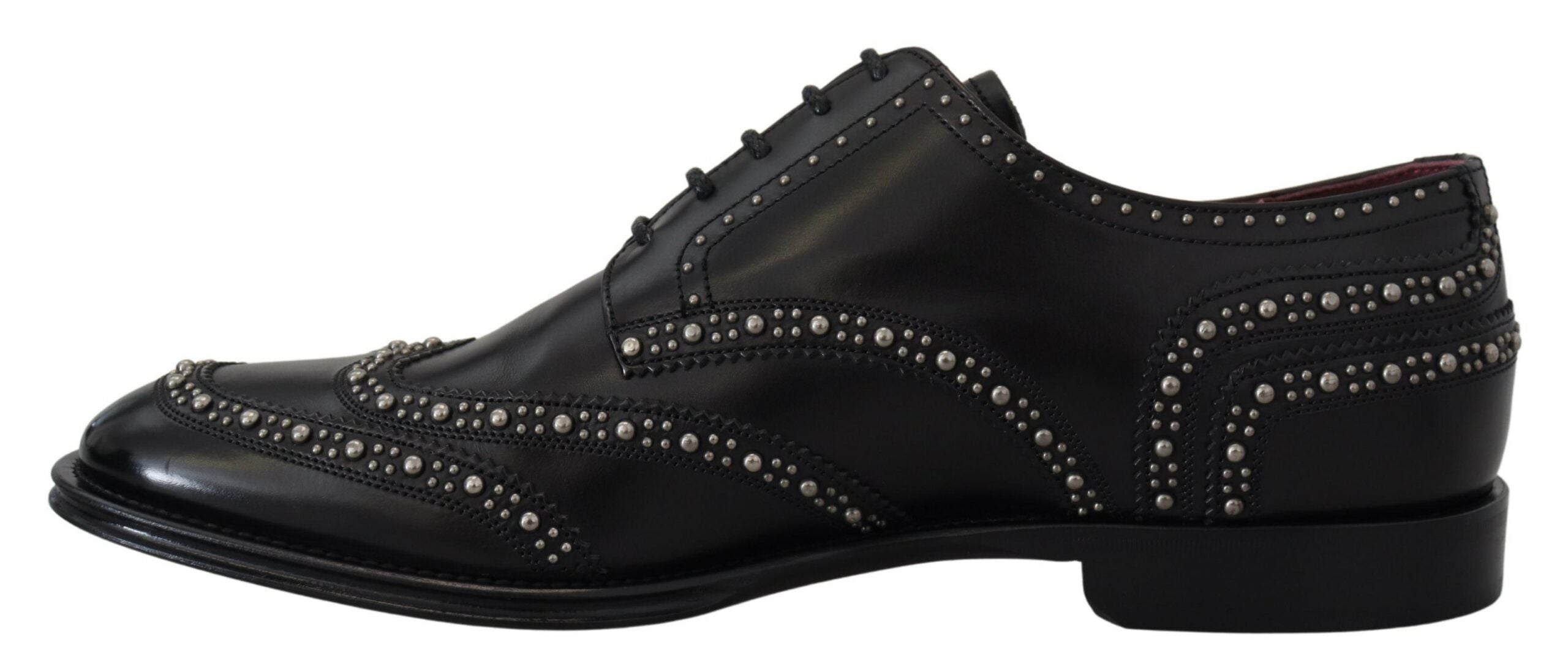 Dolce &amp; Gabbana Elegant Studded Black Derby παπούτσια