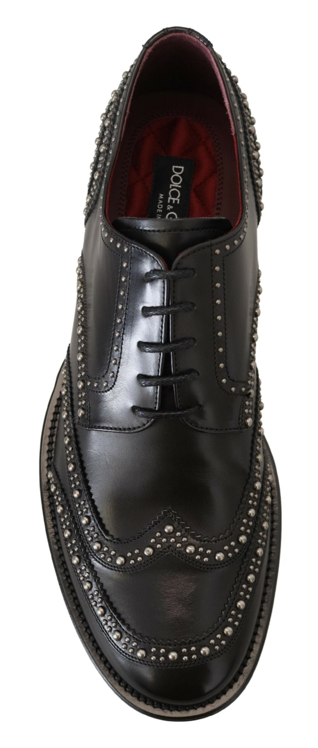 Dolce &amp; Gabbana Elegant Studded Black Derby παπούτσια