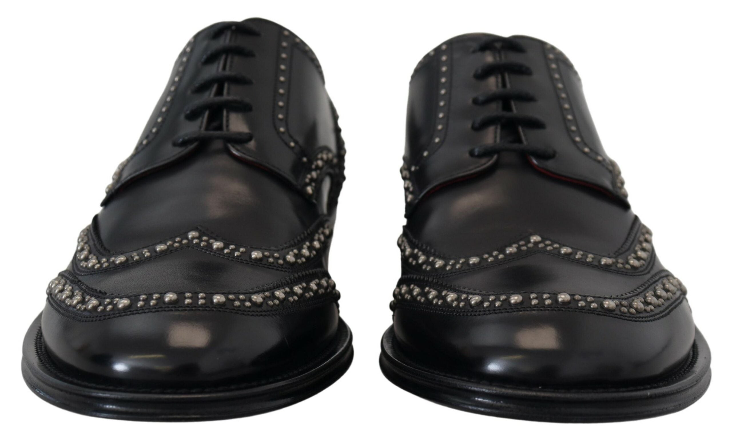 Dolce &amp; Gabbana Elegant Studded Black Derby παπούτσια