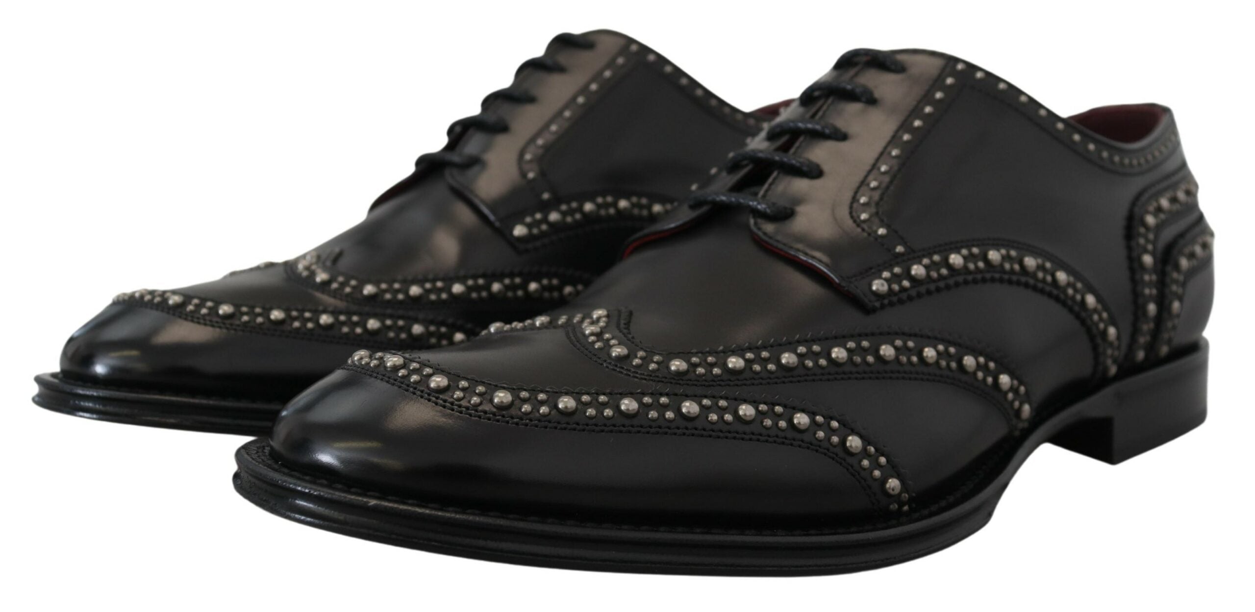 Dolce &amp; Gabbana Elegant Studded Black Derby παπούτσια