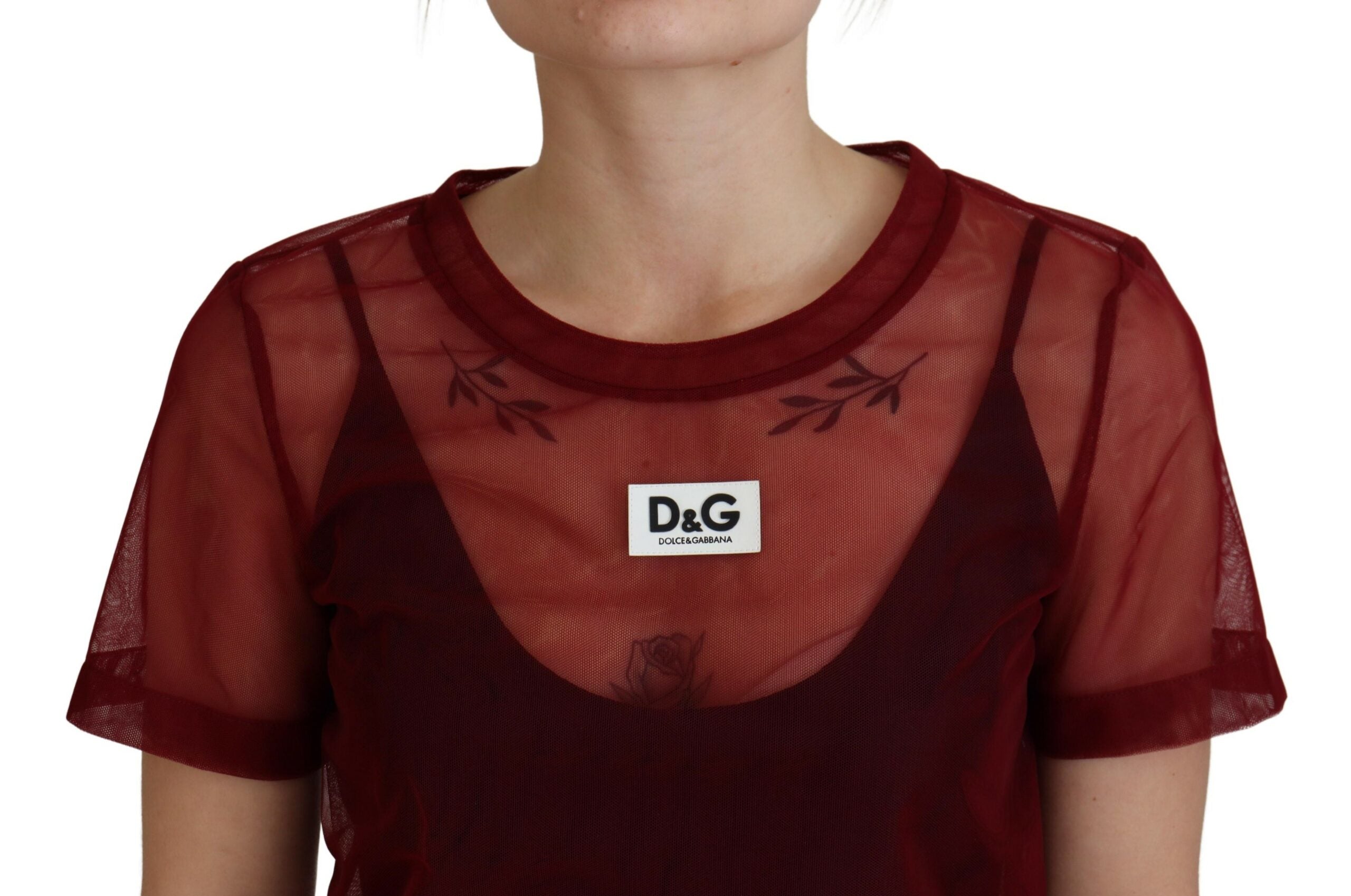 Φόρεμα Dolce &amp; Gabbana Maroon Mini Shift - Italian Elegance