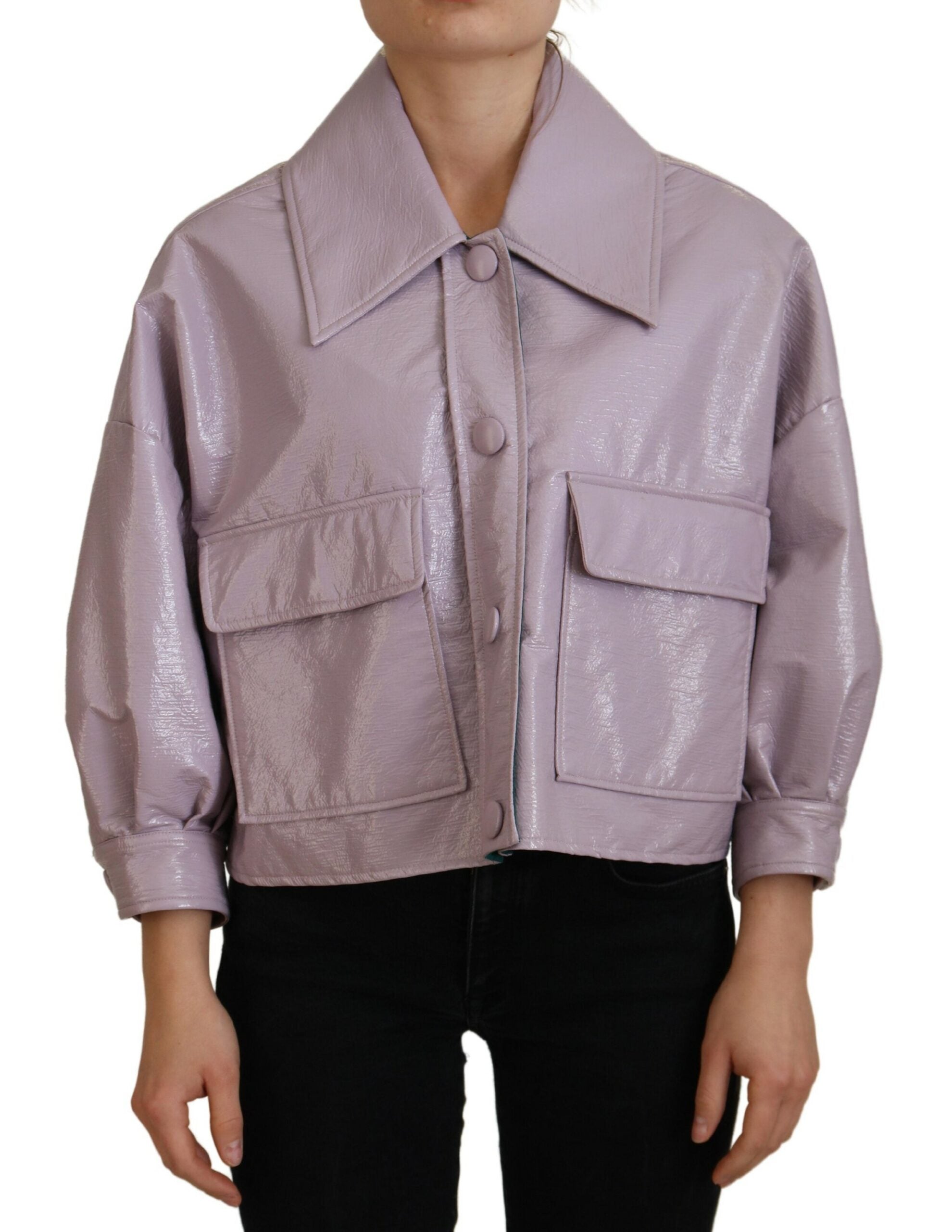 Dolce &amp; Gabbana Chic Purple Cropped Jacket - A Style Statement