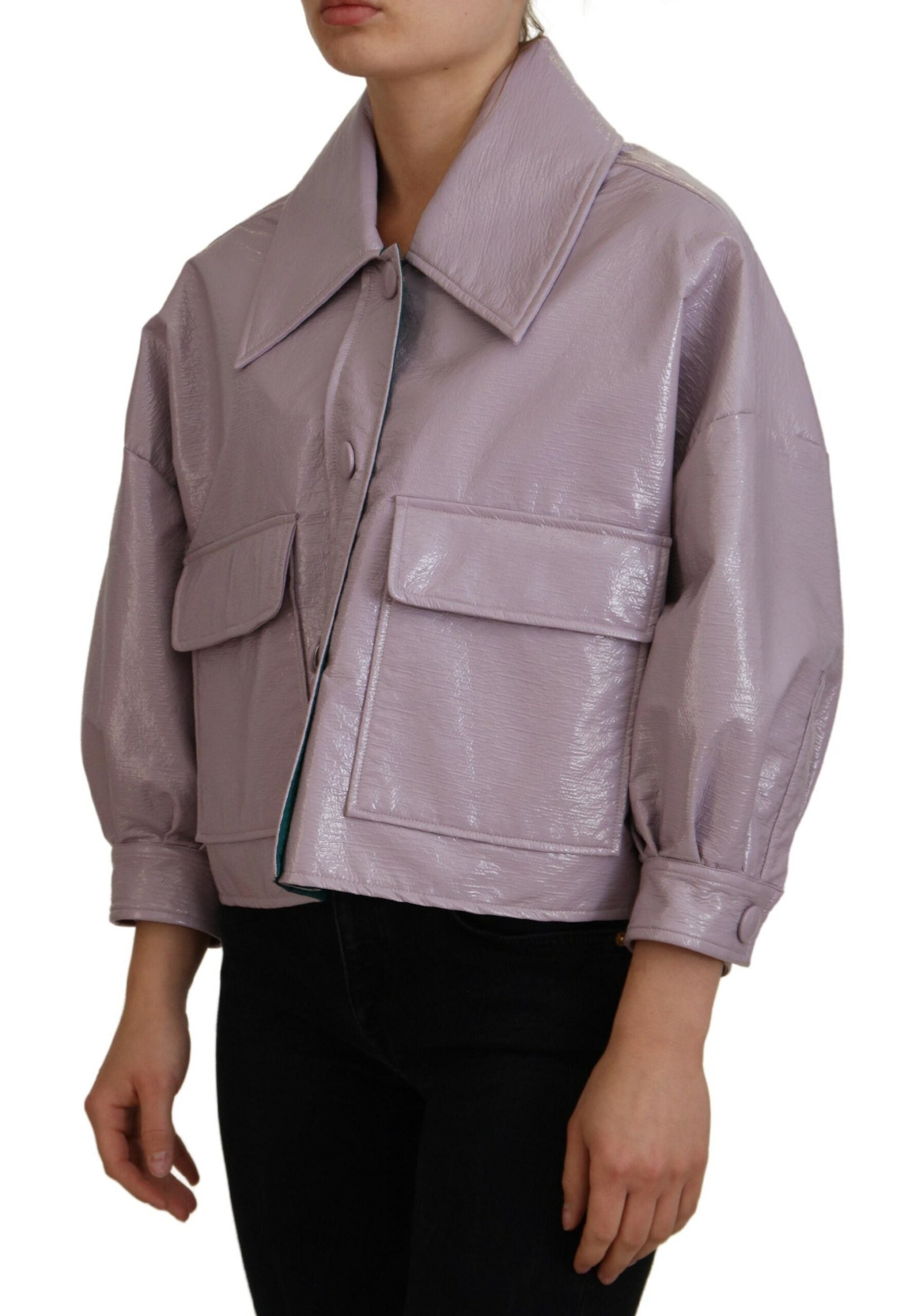 Dolce &amp; Gabbana Chic Purple Cropped Jacket - A Style Statement