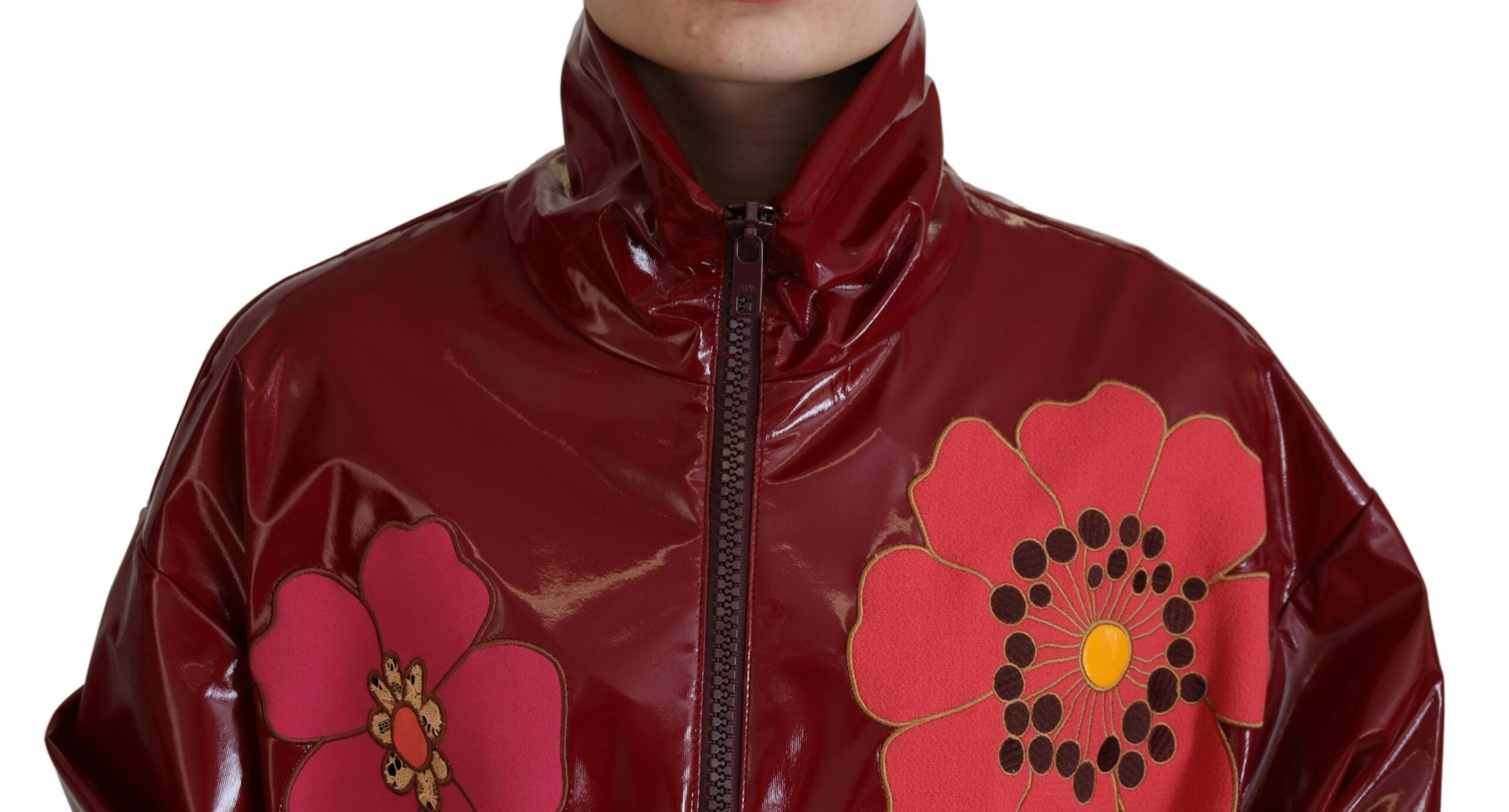 Μπουφάν Dolce &amp; Gabbana Maroon Floral Luxe