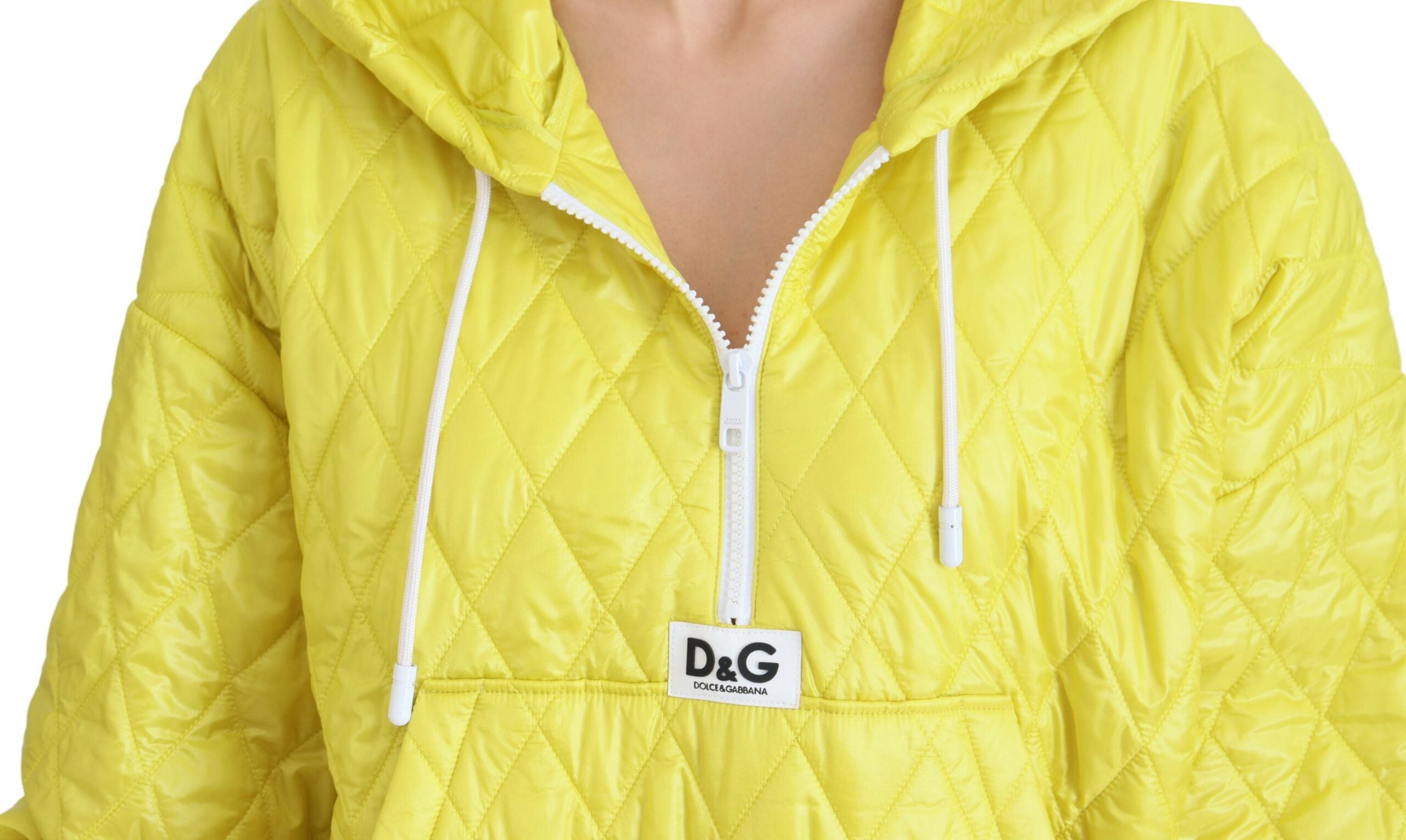 Dolce & Gabbana Elegant Yellow Hooded Jacket