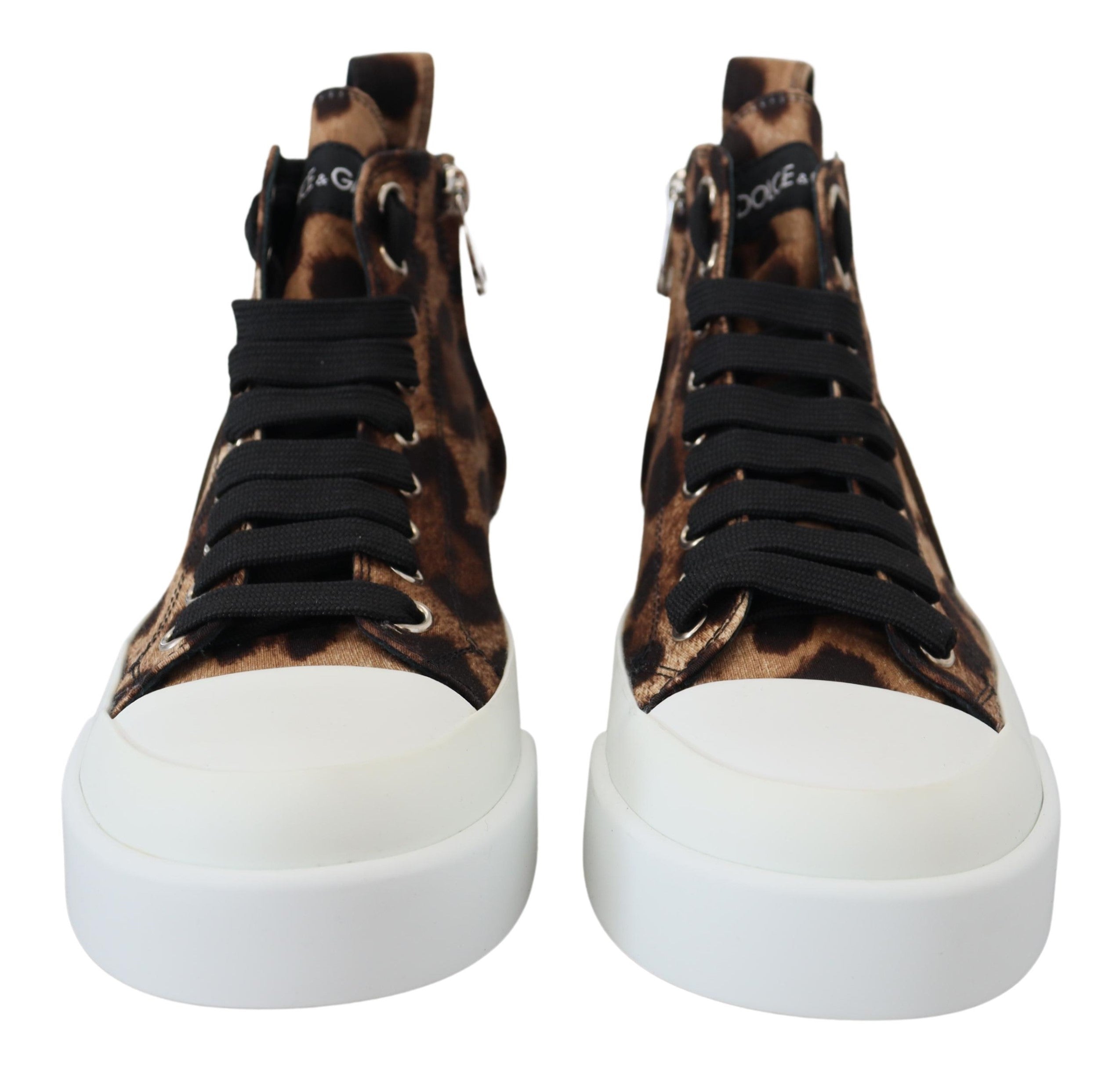 Dolce &amp; Gabbana Exquisite Leopard Print Mid-Top Sneakers