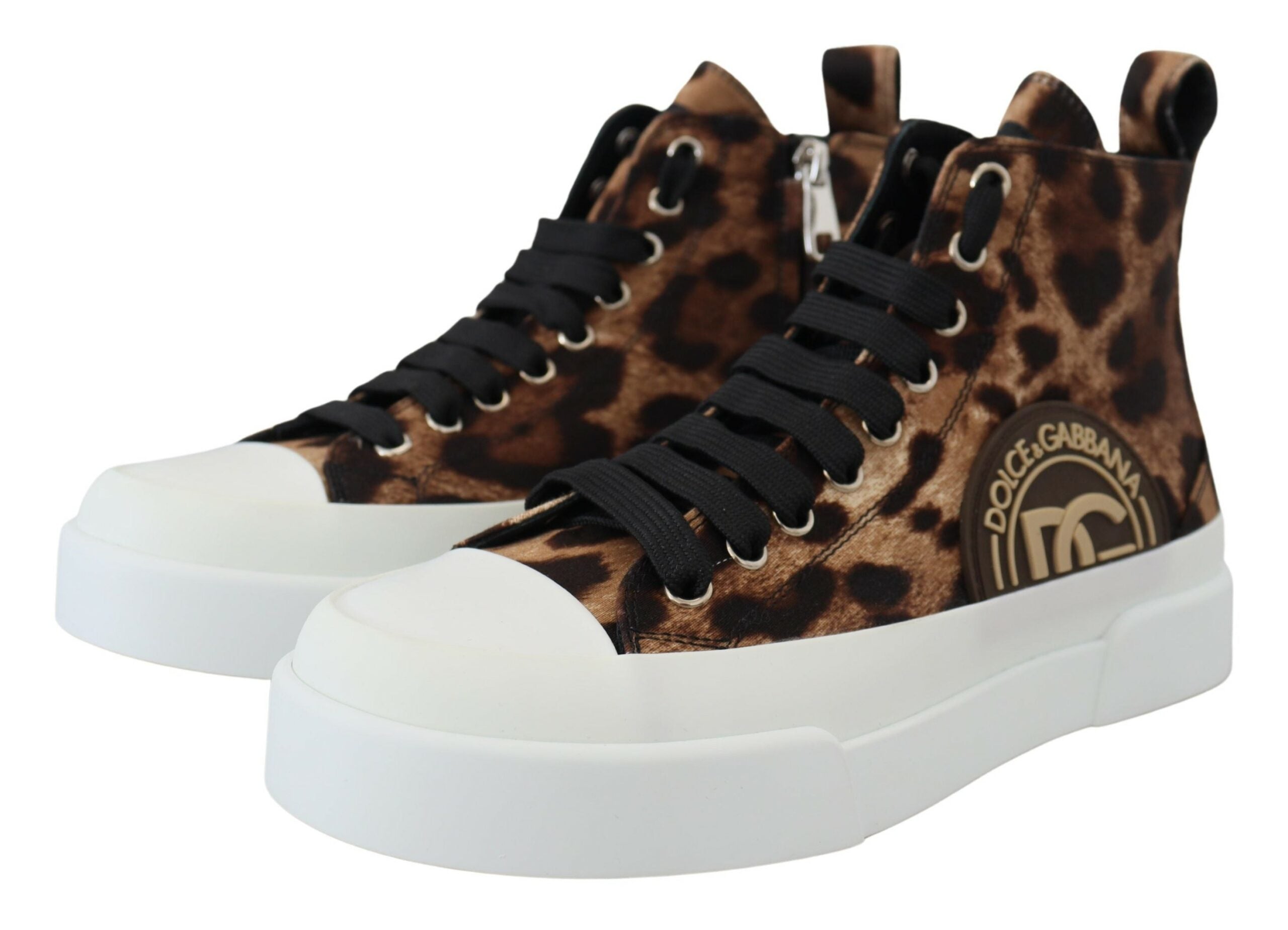 Dolce & Gabbana Exquisite Leopard Print Mid-Top Sneakers