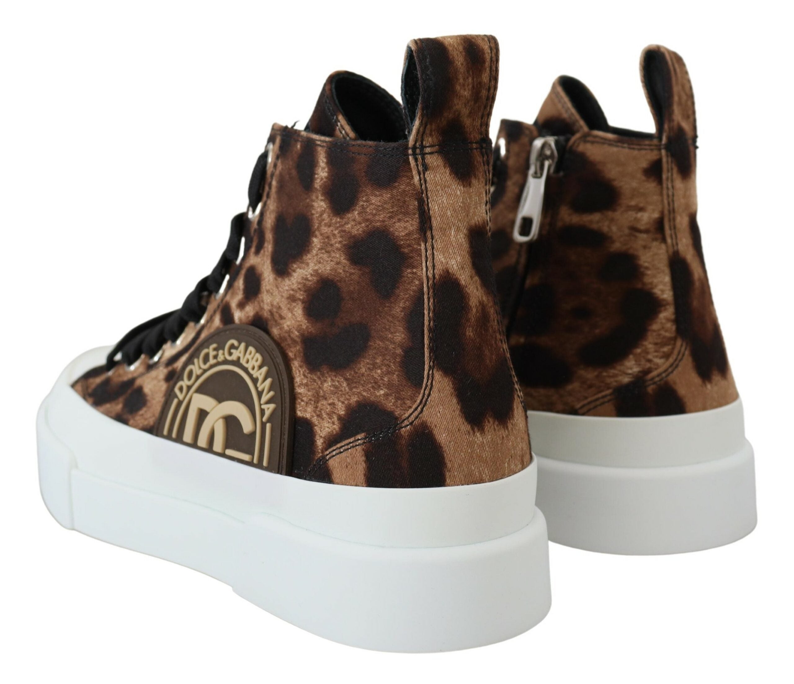 Dolce &amp; Gabbana Exquisite Leopard Print Mid-Top Sneakers