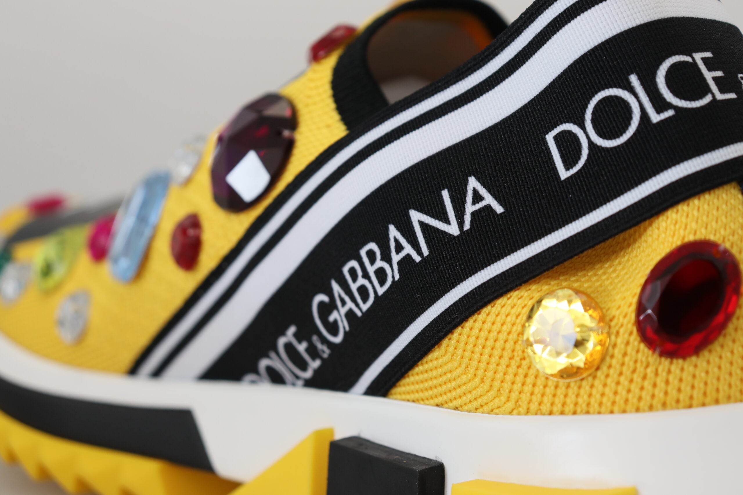 Dolce &amp; Gabbana Exquisite Yellow Techno Fabric Sneakers