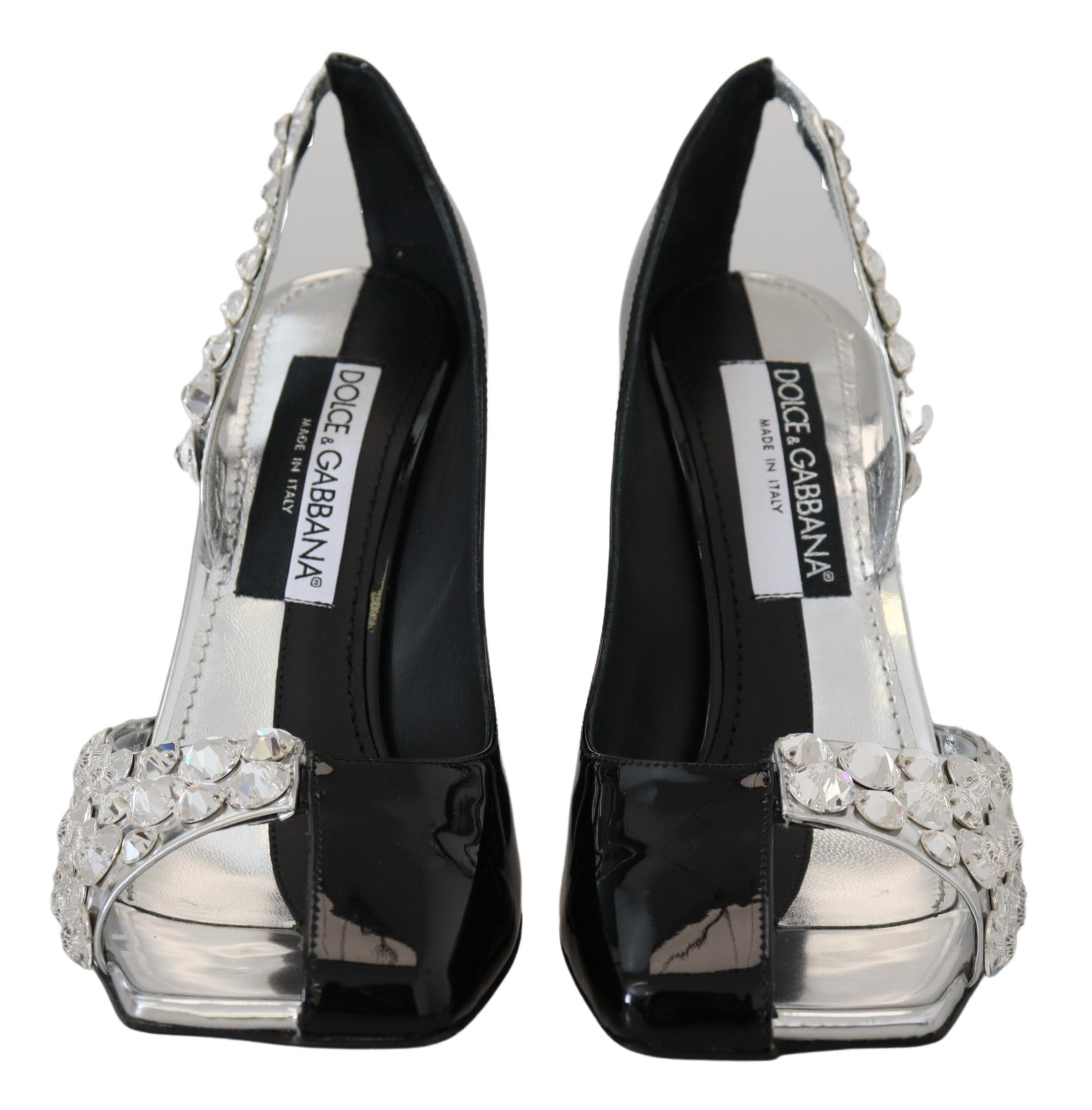 Dolce & Gabbana Elegant Crystals Embellished Leather Pumps