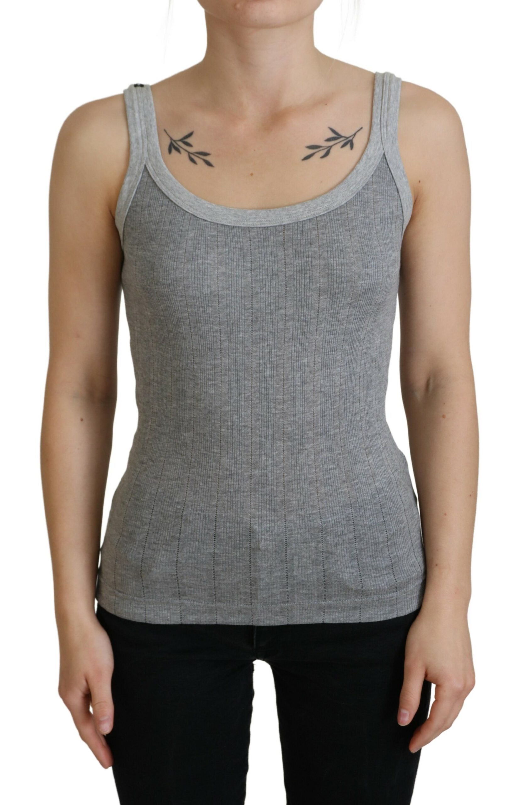 Dolce & Gabbana Chic Gray Sleeveless Modal-Cotton Top