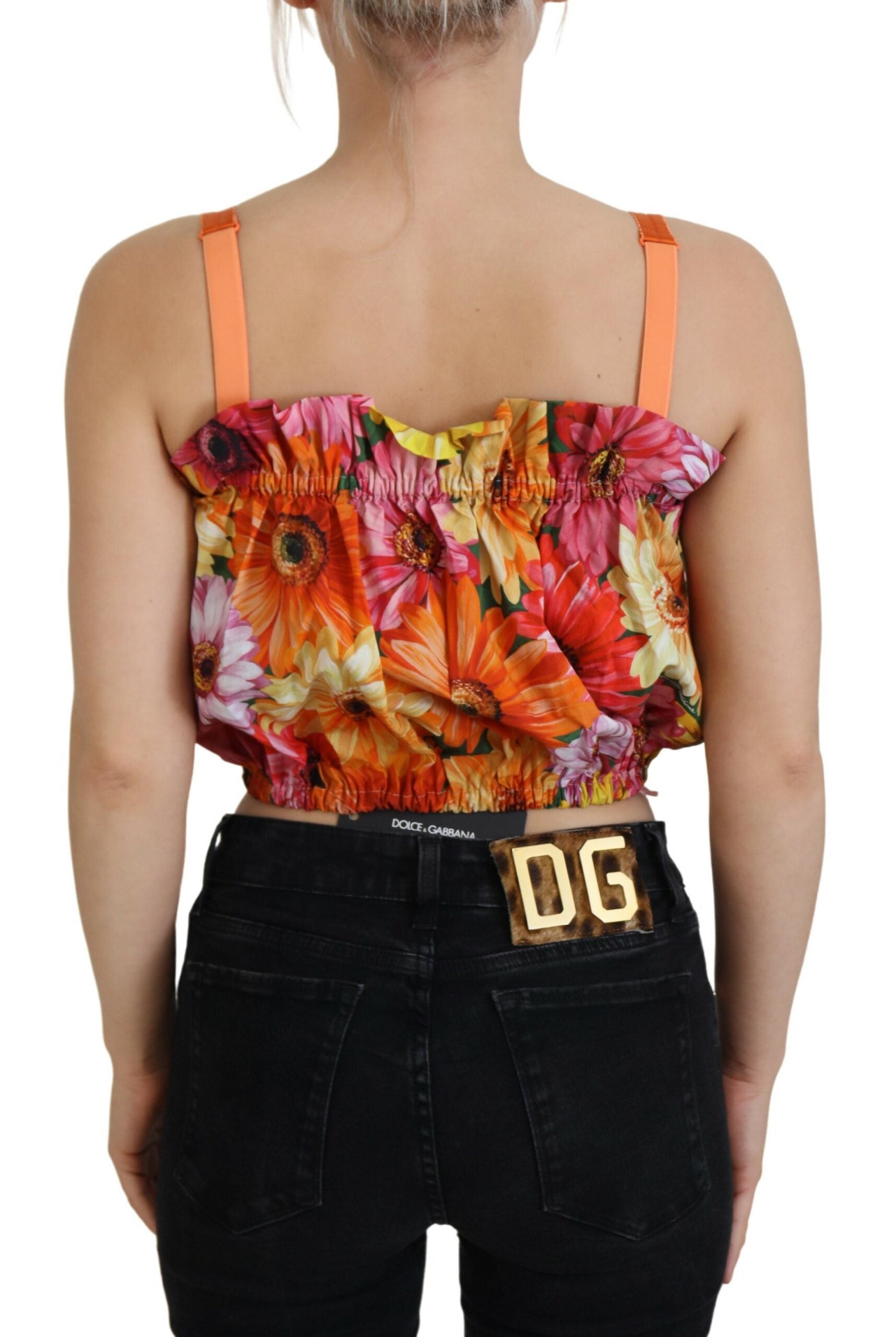 Dolce &amp; Gabbana Floral Elegance Αμάνικο Cropped Top