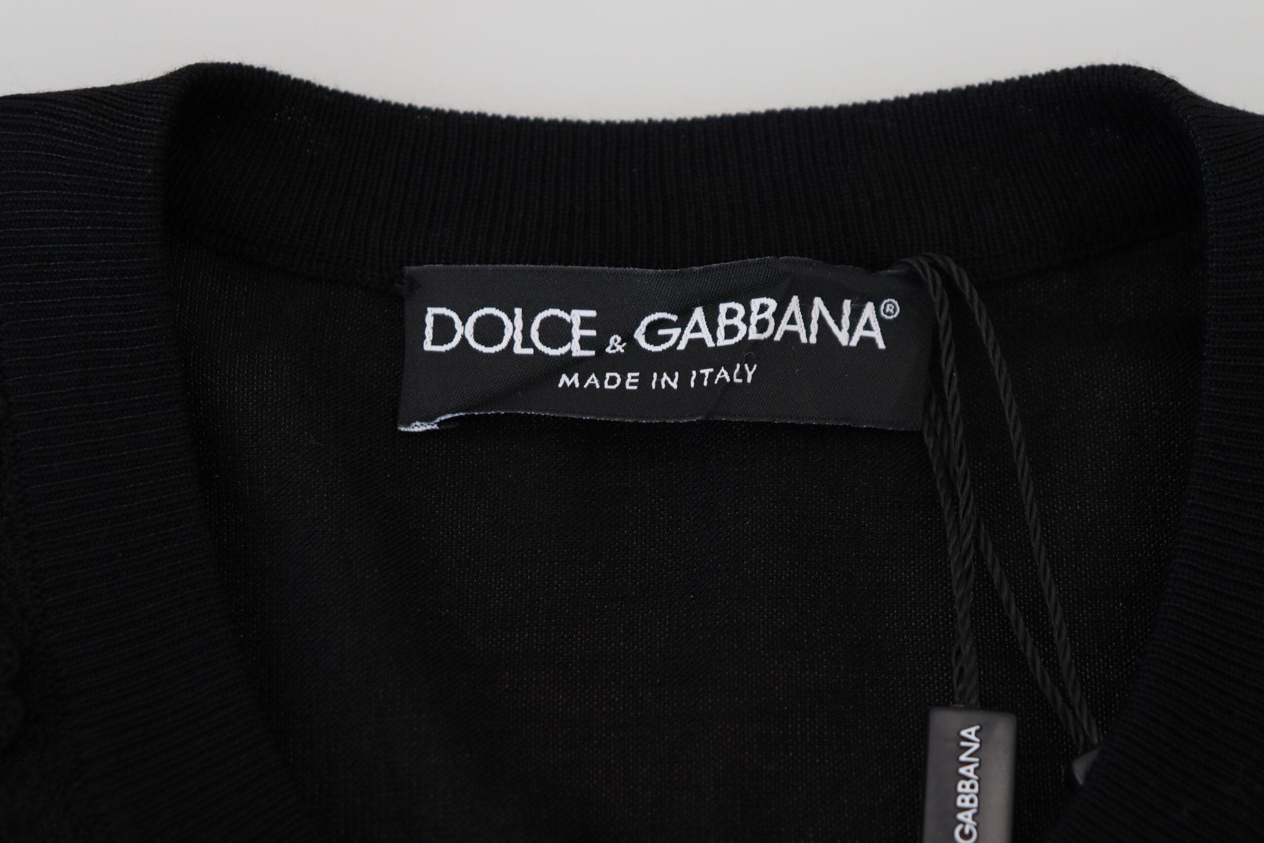 Dolce &amp; Gabbana Κομψό πουλόβερ με μαύρη φλοράλ δαντέλα ζακέτα