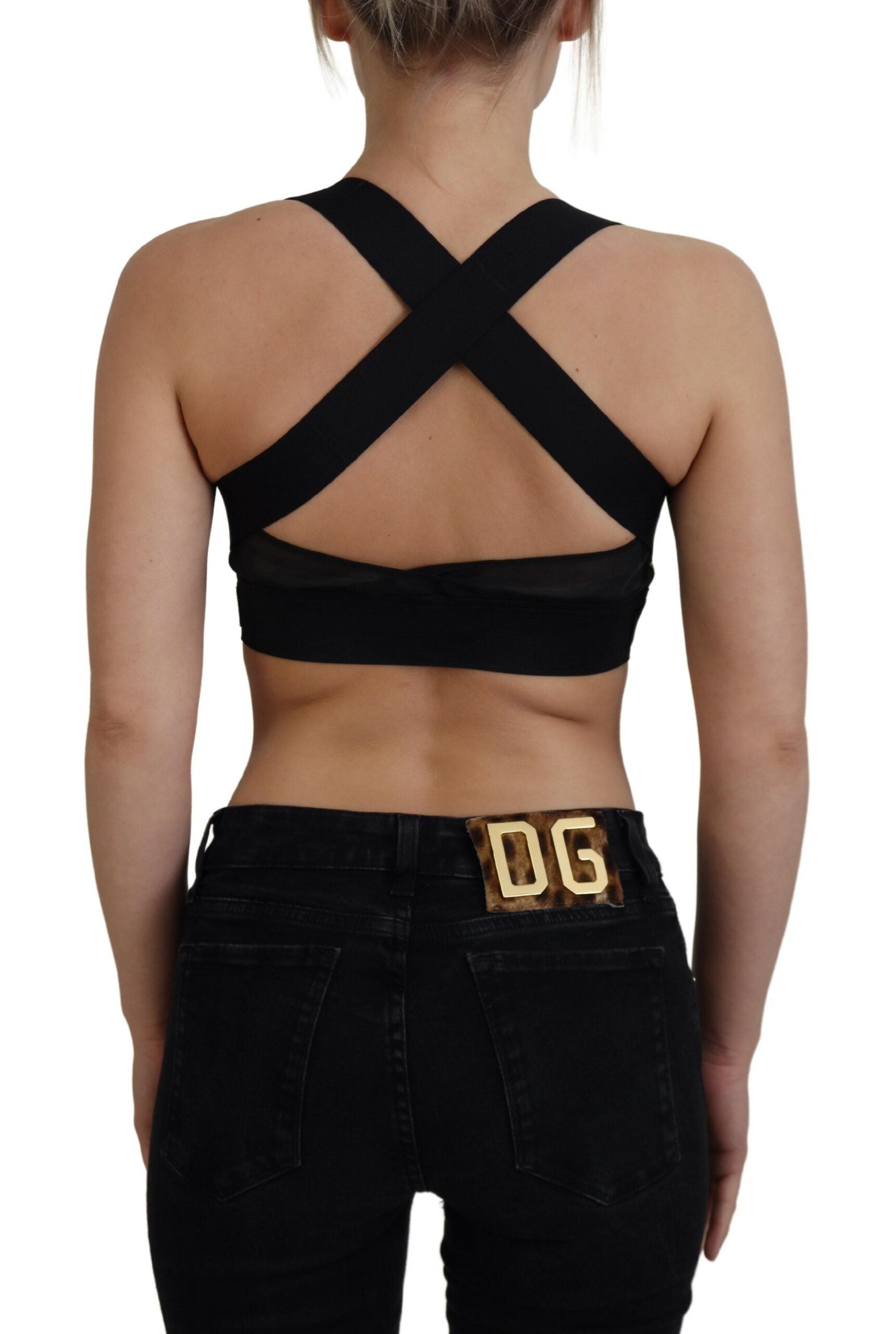 Dolce &amp; Gabbana Κομψό Cropped Top με μπροστινό φερμουάρ