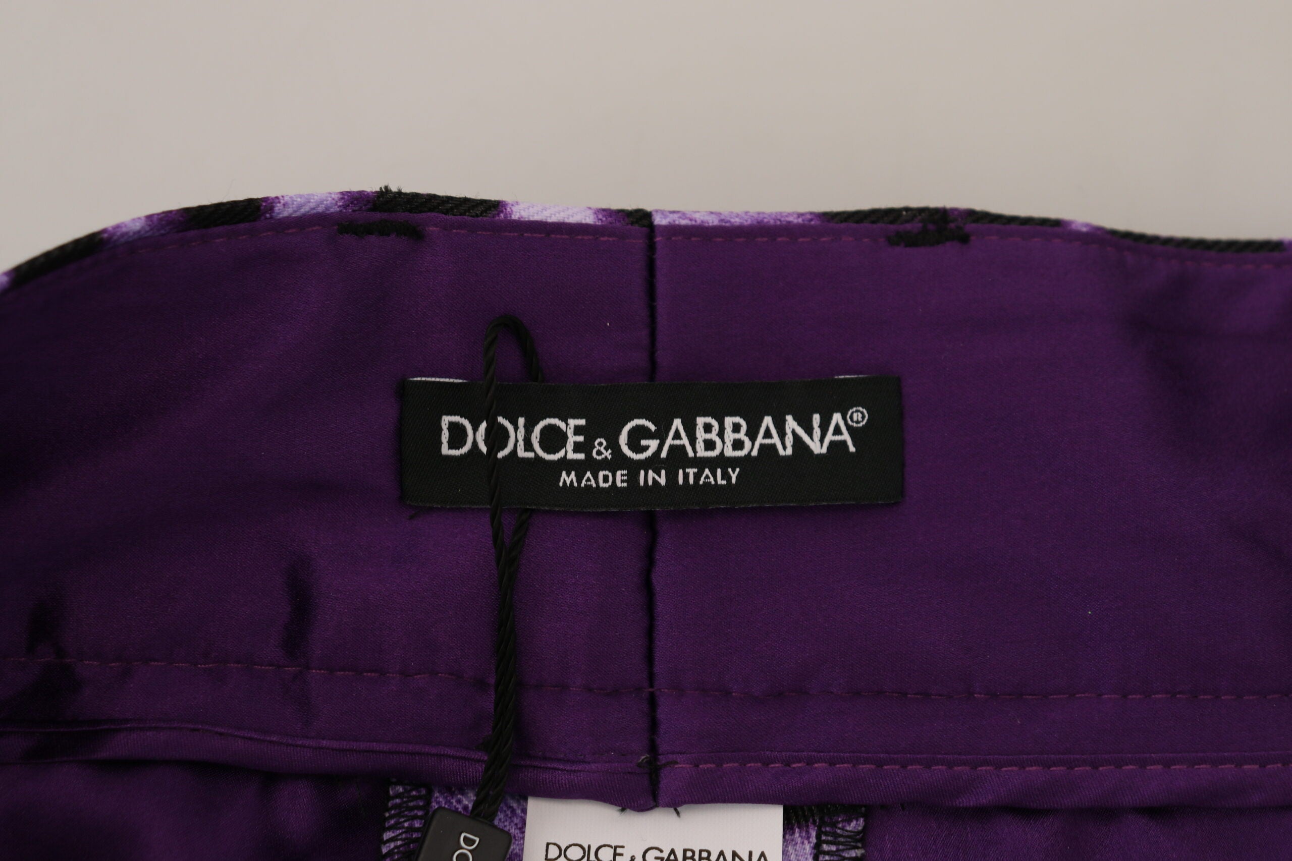 Κομψό ψηλόμεσο ίσιο μωβ παντελόνι Dolce &amp; Gabbana