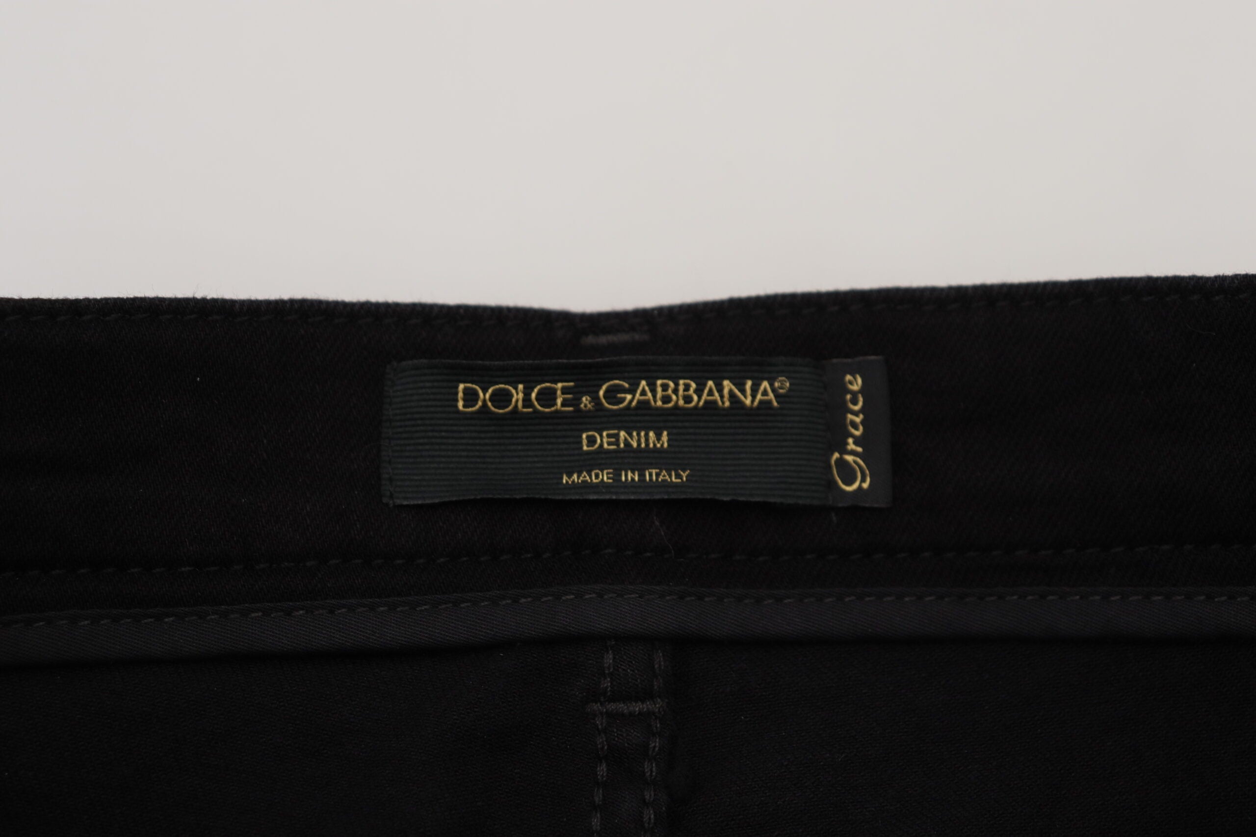 Dolce &amp; Gabbana Chic Ψηλόμεση Slim Fit Μαύρο τζιν