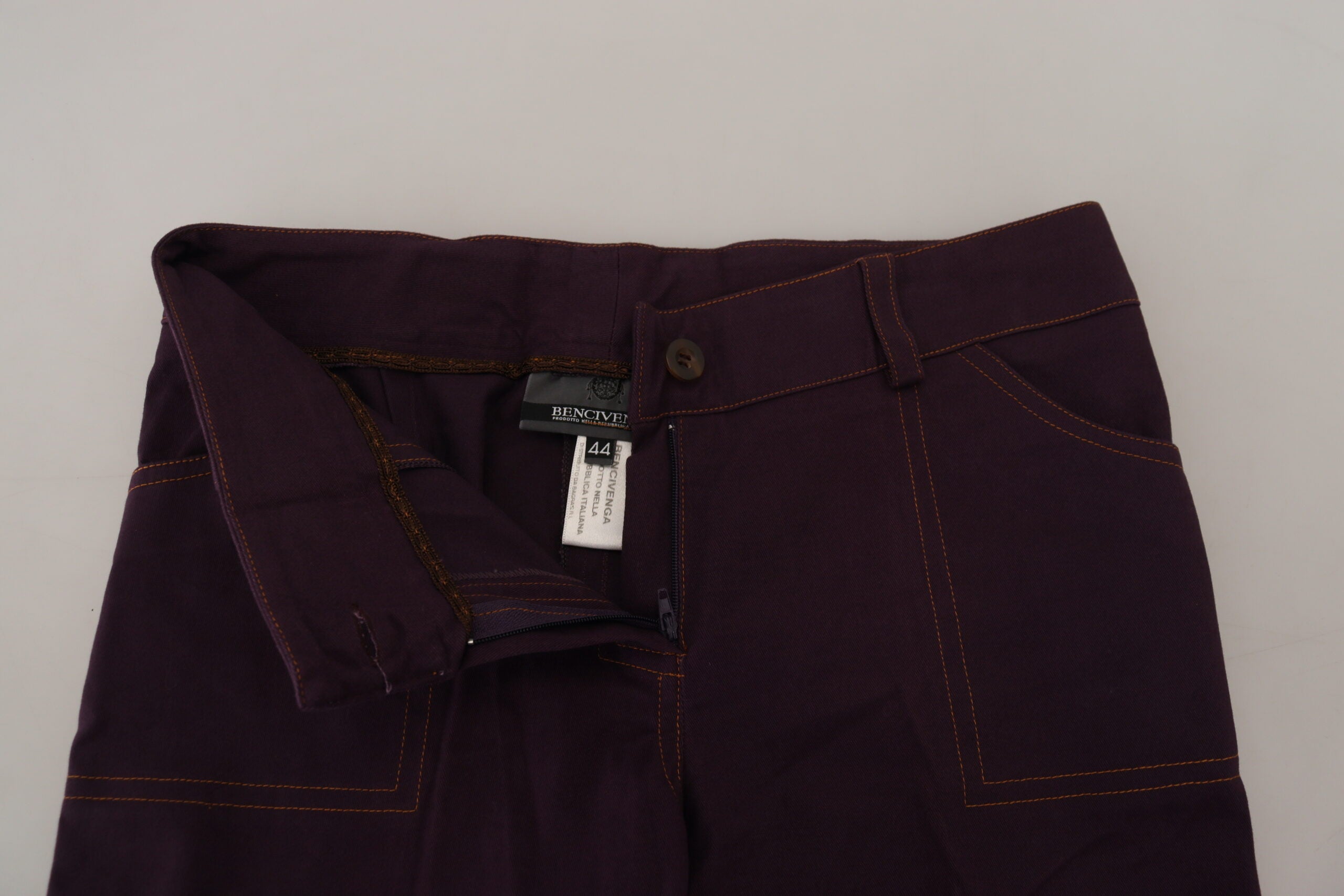 BENCIVENGA Elegant Tapered Purple Cotton Pants