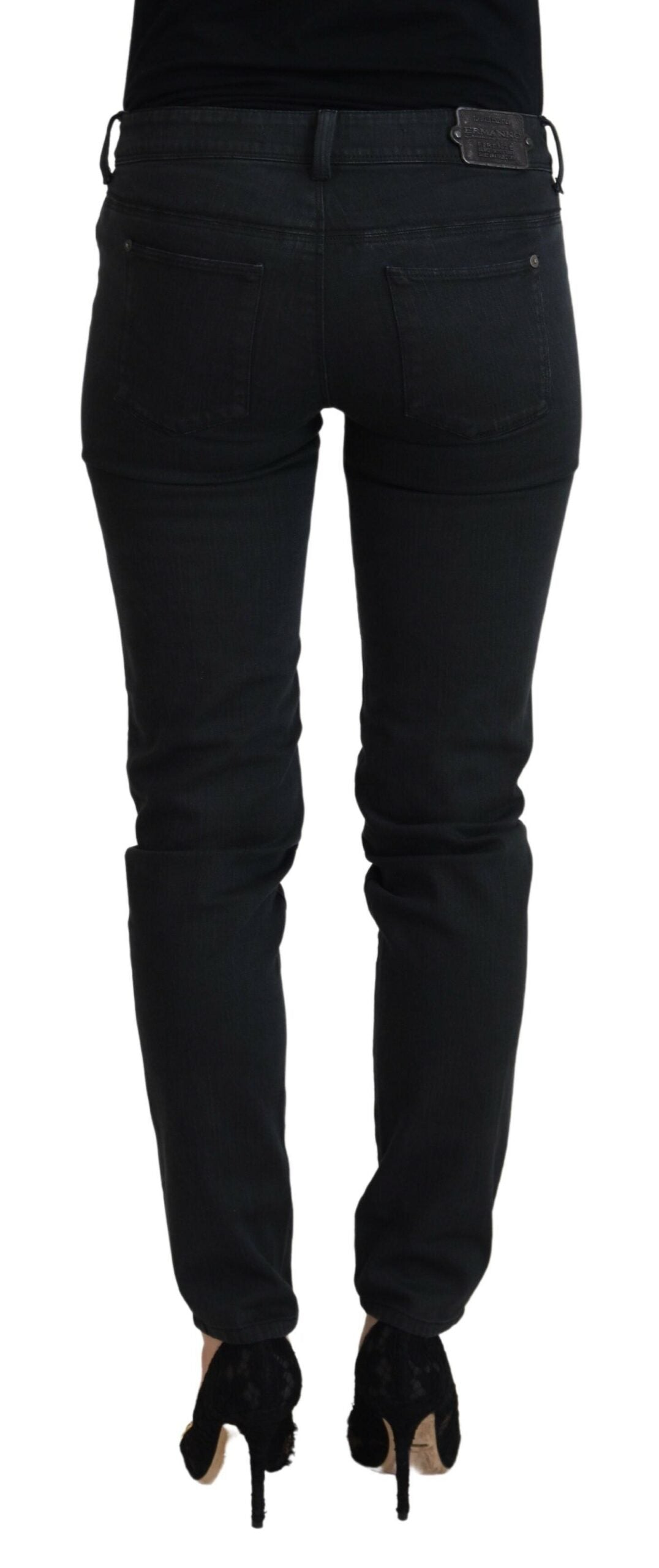 Ermanno Scervino Chic Μαύρο Skinny Jeans με χαμηλόμεσο