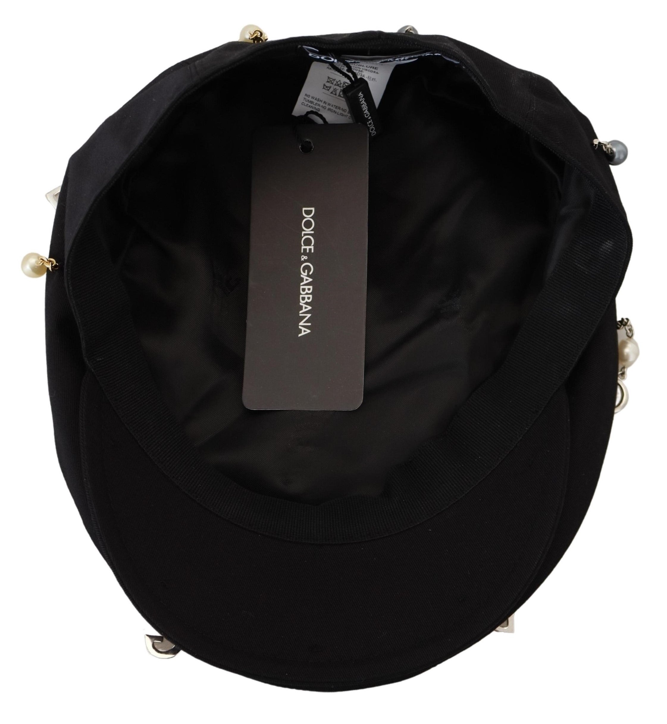 Dolce & Gabbana Elegant Black Cotton Newsboy Hat