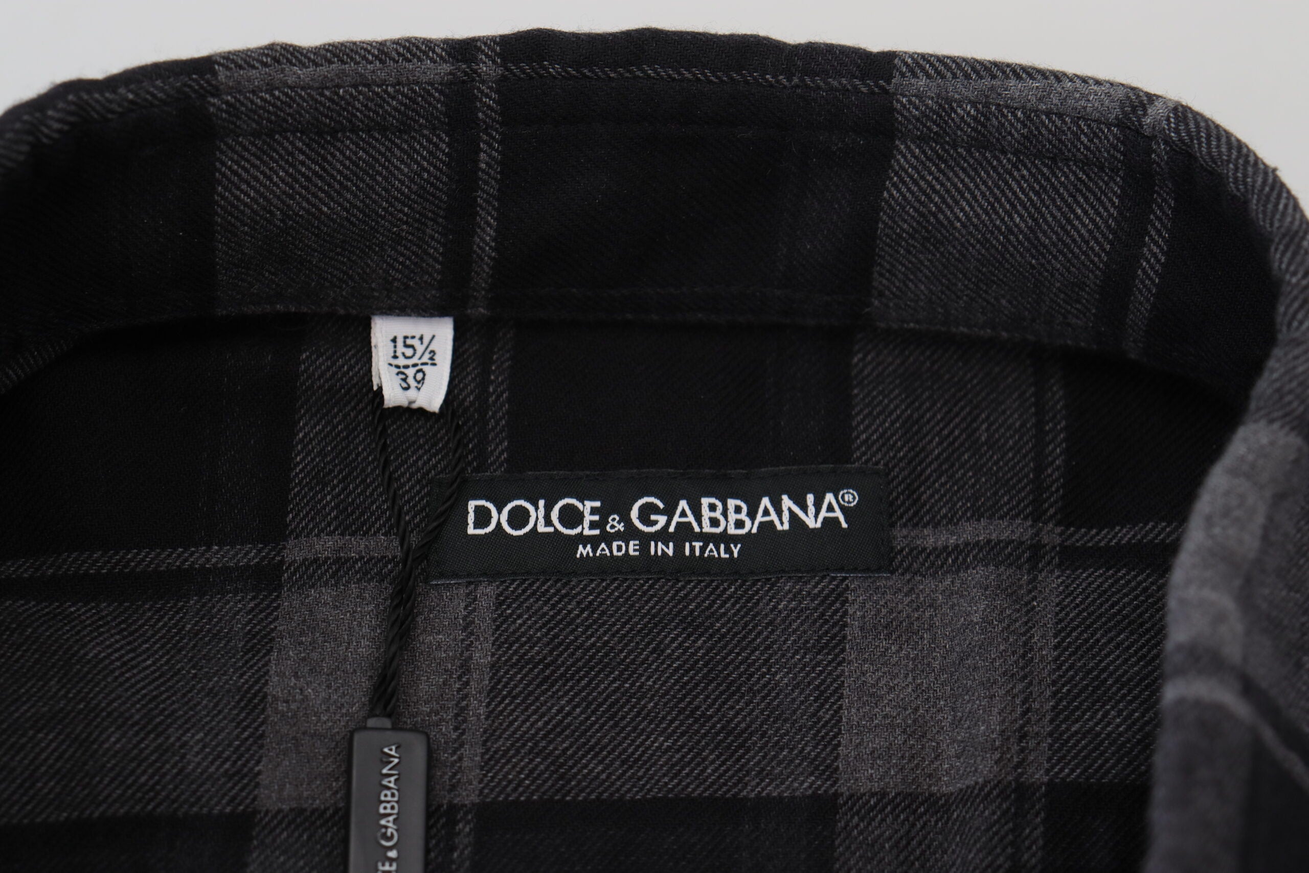 Κομψό μαύρο και γκρι πουκάμισο με κουμπιά Dolce &amp; Gabbana