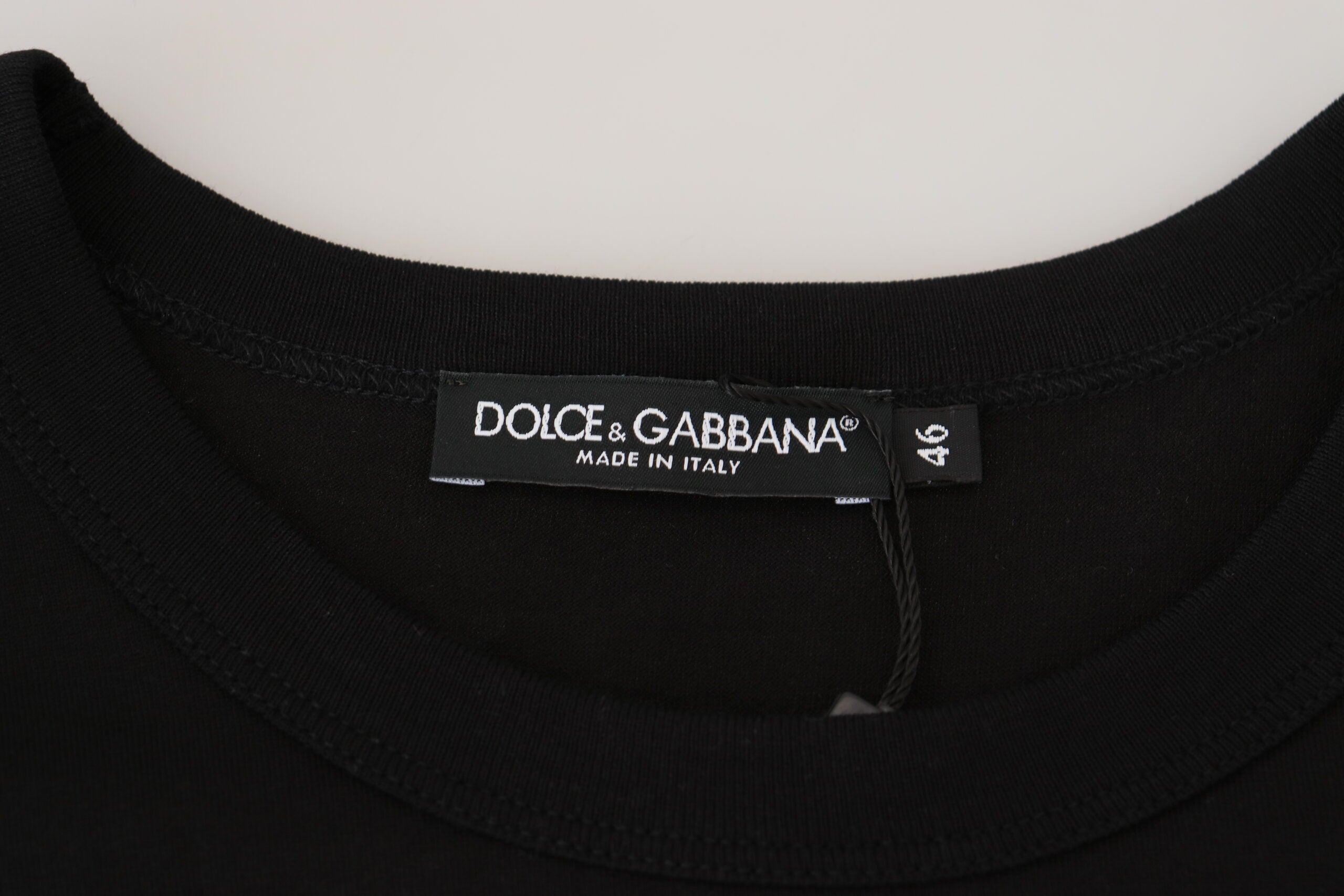 Dolce &amp; Gabbana Chic μαύρο βαμβακερό μπλουζάκι για τον σύγχρονο άντρα