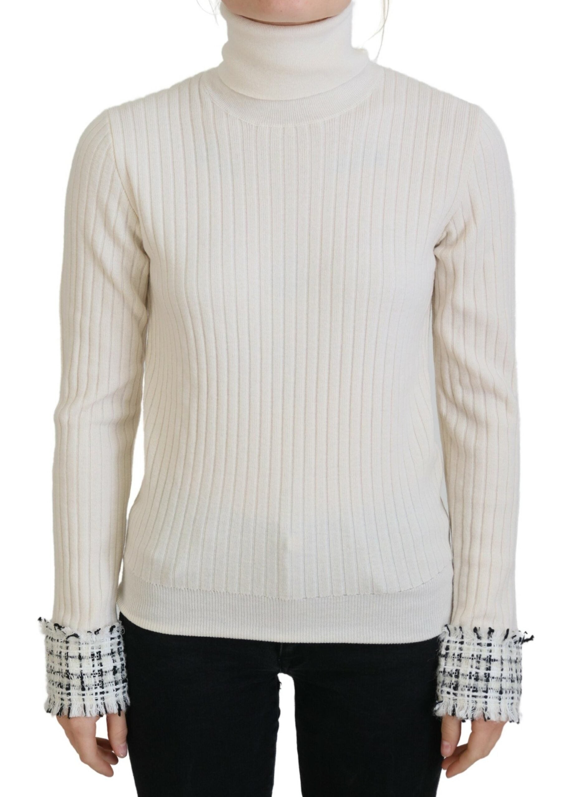 Πουλόβερ Dolce &amp; Gabbana Ivory Turtleneck Wool Blend