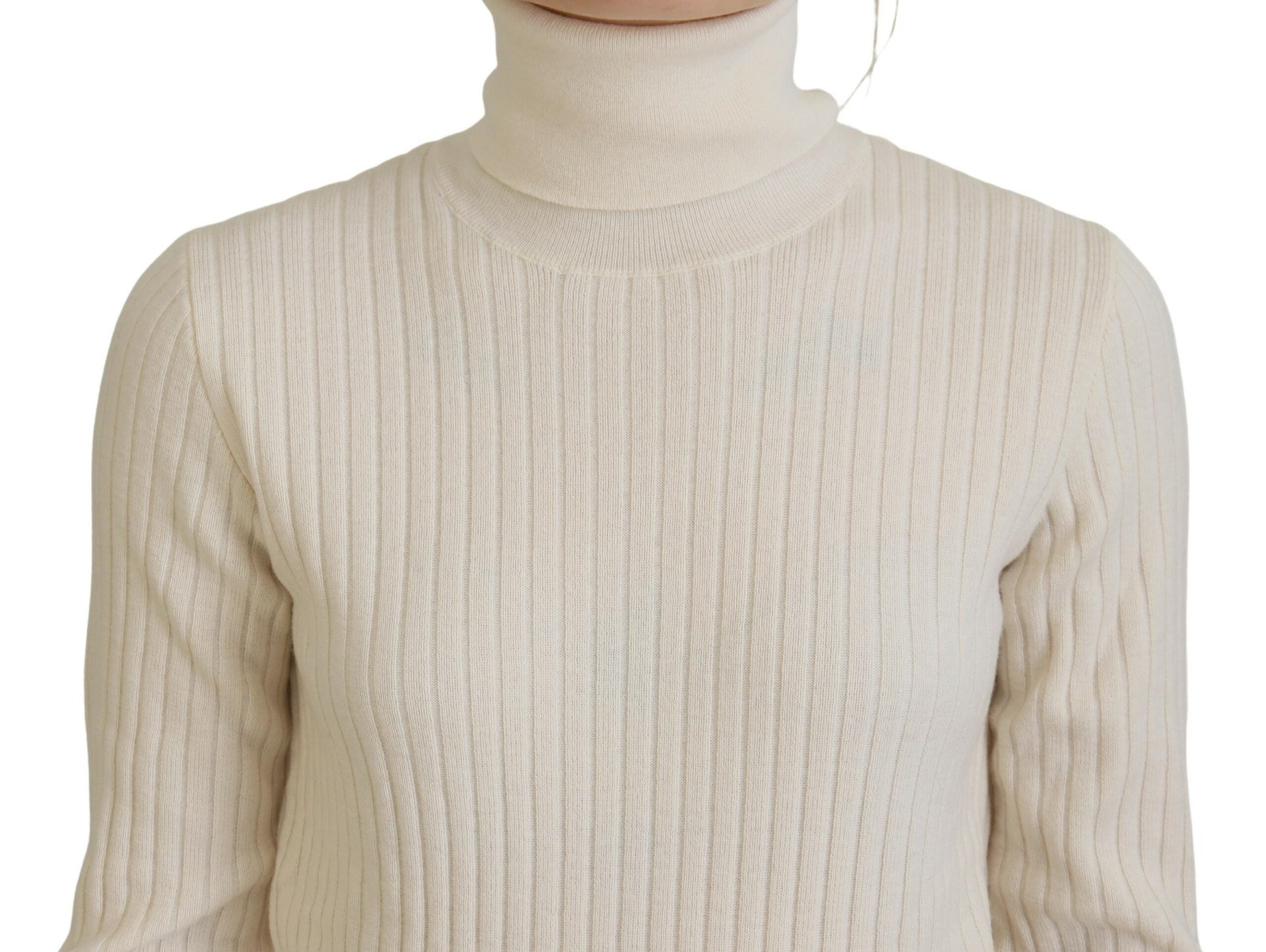 Πουλόβερ Dolce &amp; Gabbana Ivory Turtleneck Wool Blend