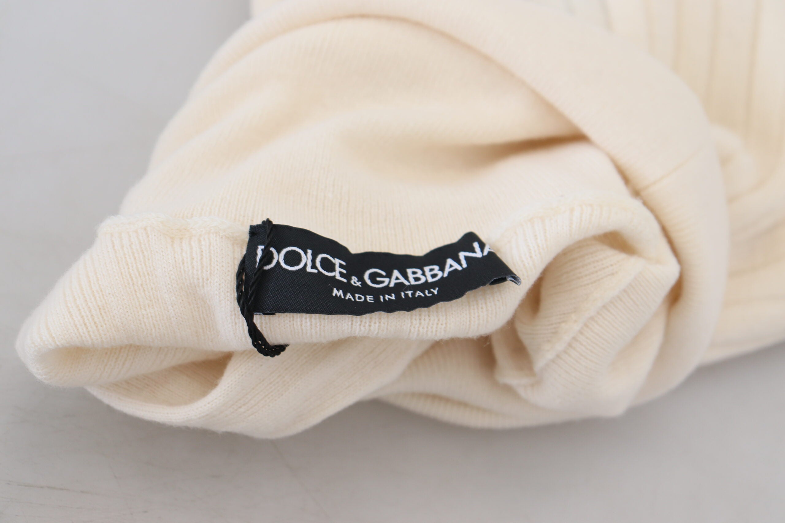 Πουλόβερ Dolce &amp; Gabbana Ivory Turtleneck Wool Blend