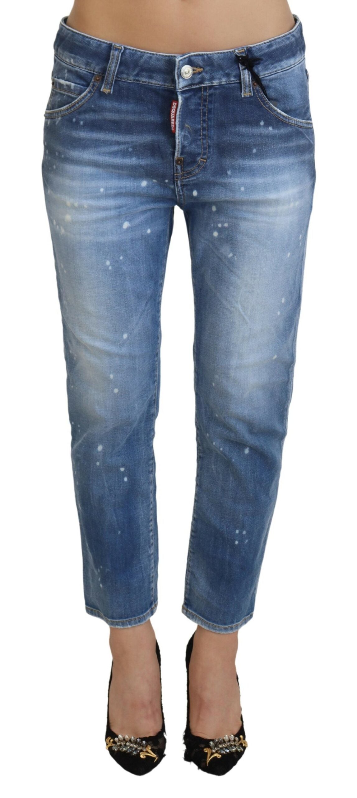 Dsquared² Chic Cropped Blue Denim - Ανεβάστε την καθημερινή σας εμφάνιση