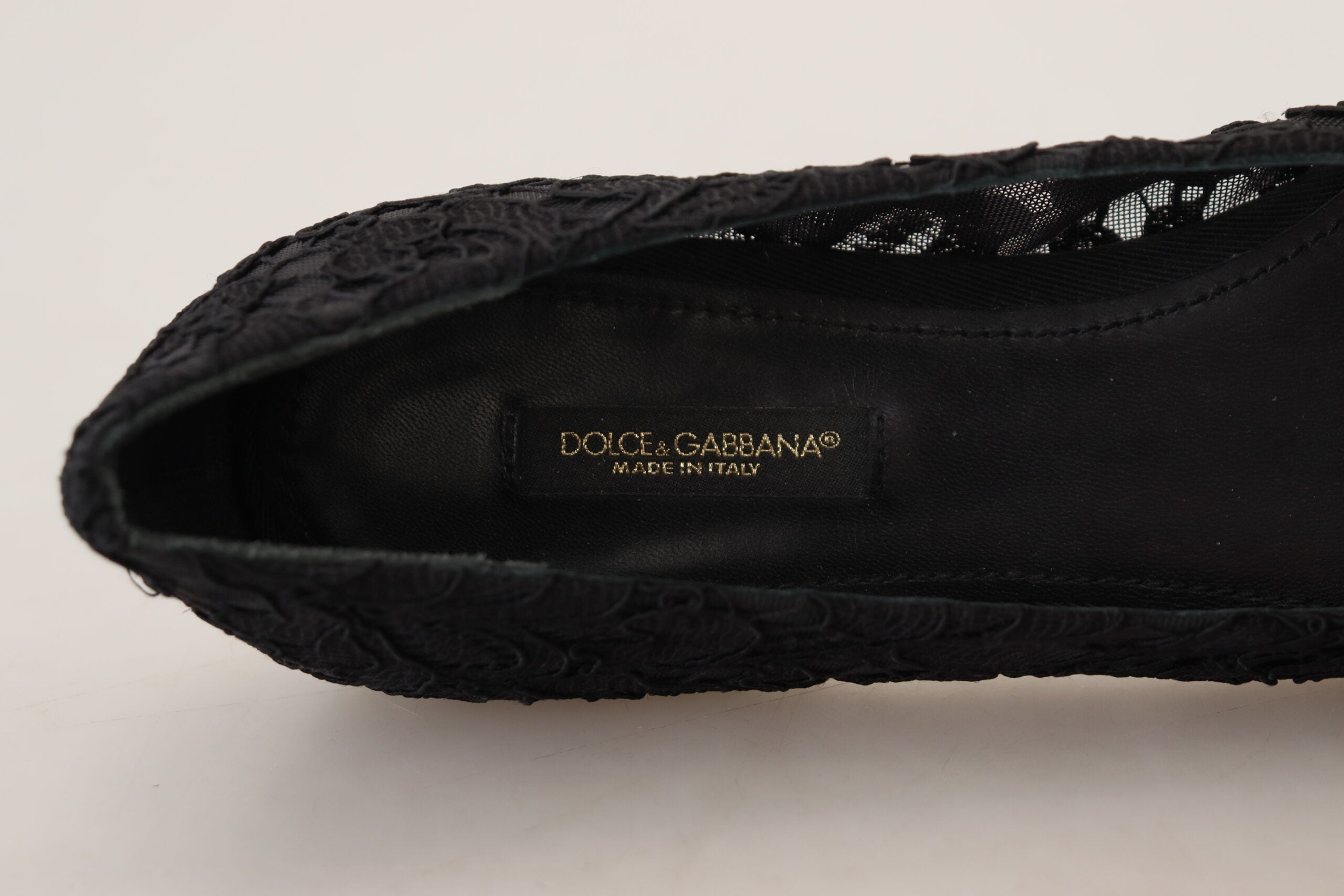 Κομψά παπούτσια Dolce &amp; Gabbana με δαντέλα Flat Vally