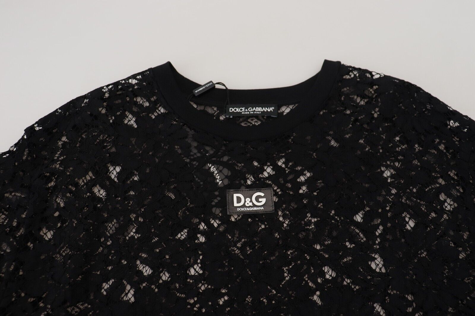 Κομψό μαύρο φλοράλ Lace Shift φόρεμα Dolce &amp; Gabbana