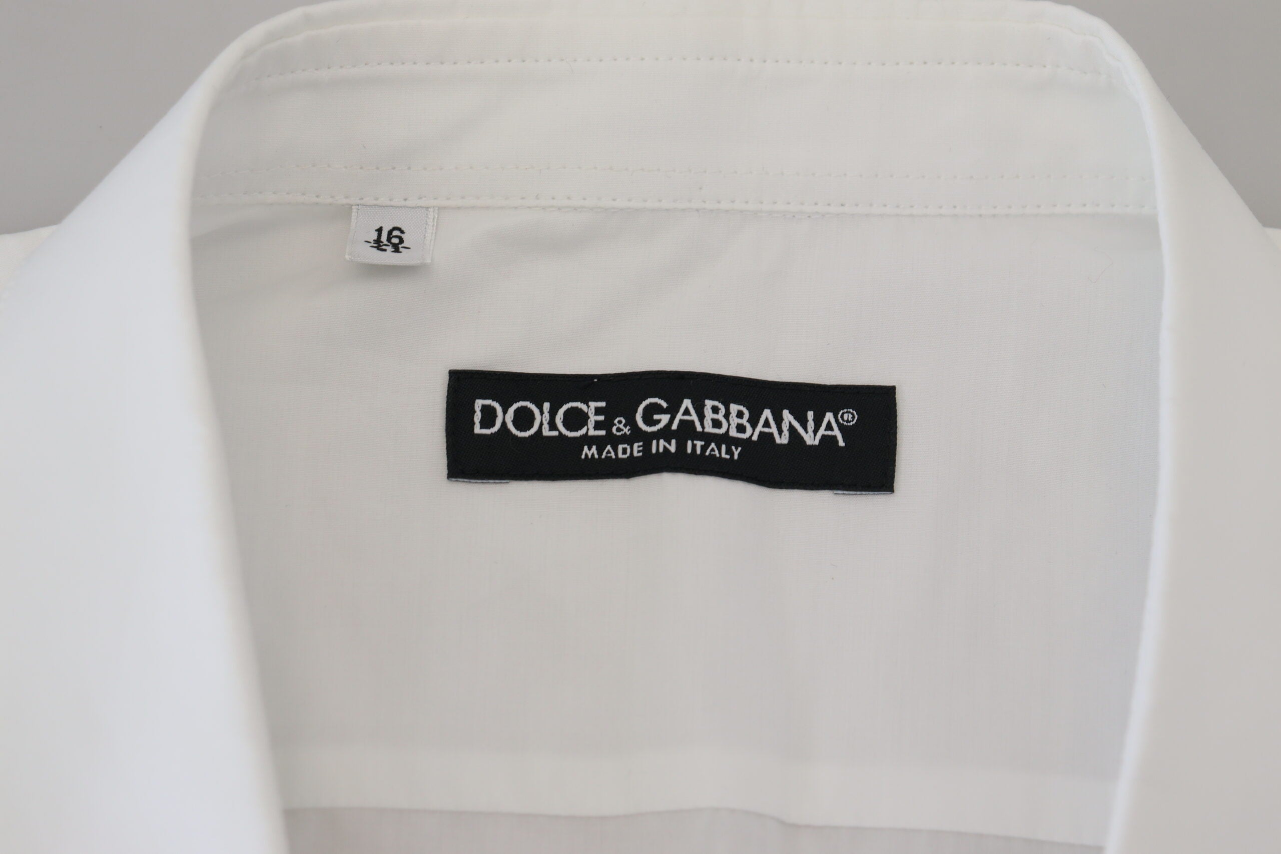 Dolce &amp; Gabbana Exquisite λευκό βαμβακερό επίσημο πουκάμισο