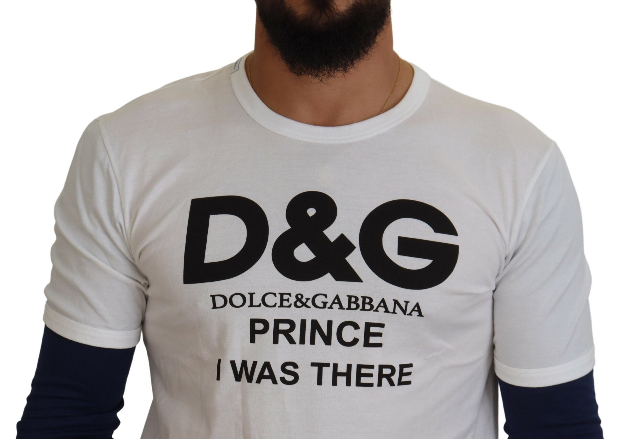 Κομψό πουλόβερ από λευκό βαμβάκι Dolce &amp; Gabbana