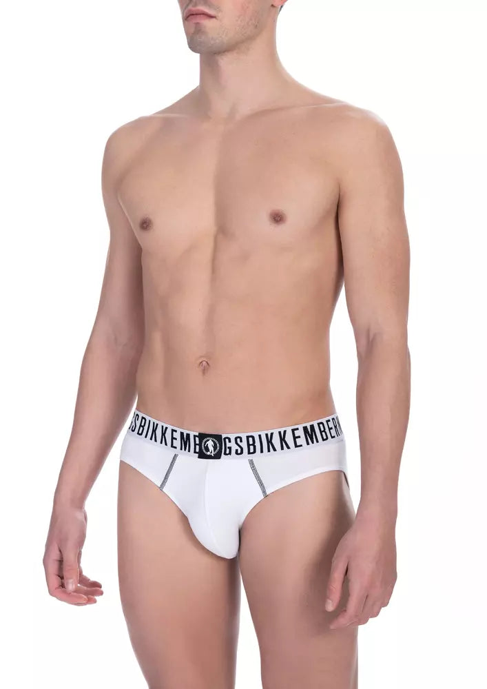 Σλιπ Bikkembergs Chic White Cotton Blend Bi-Pack