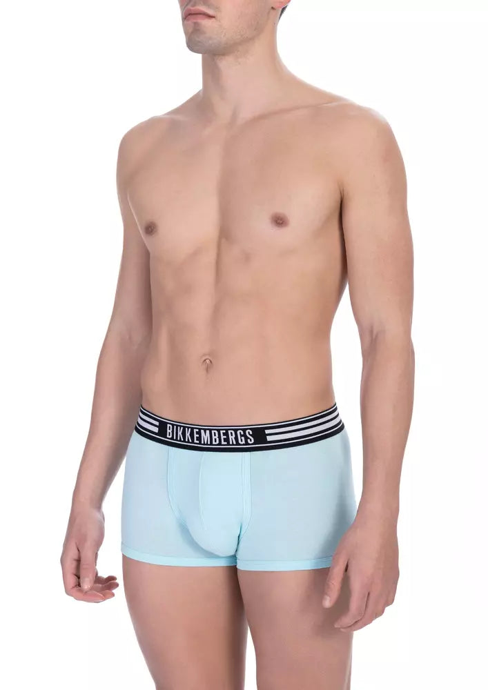 Bikkembergs Elegant Light Blue Cotton Trunk Duo Pack