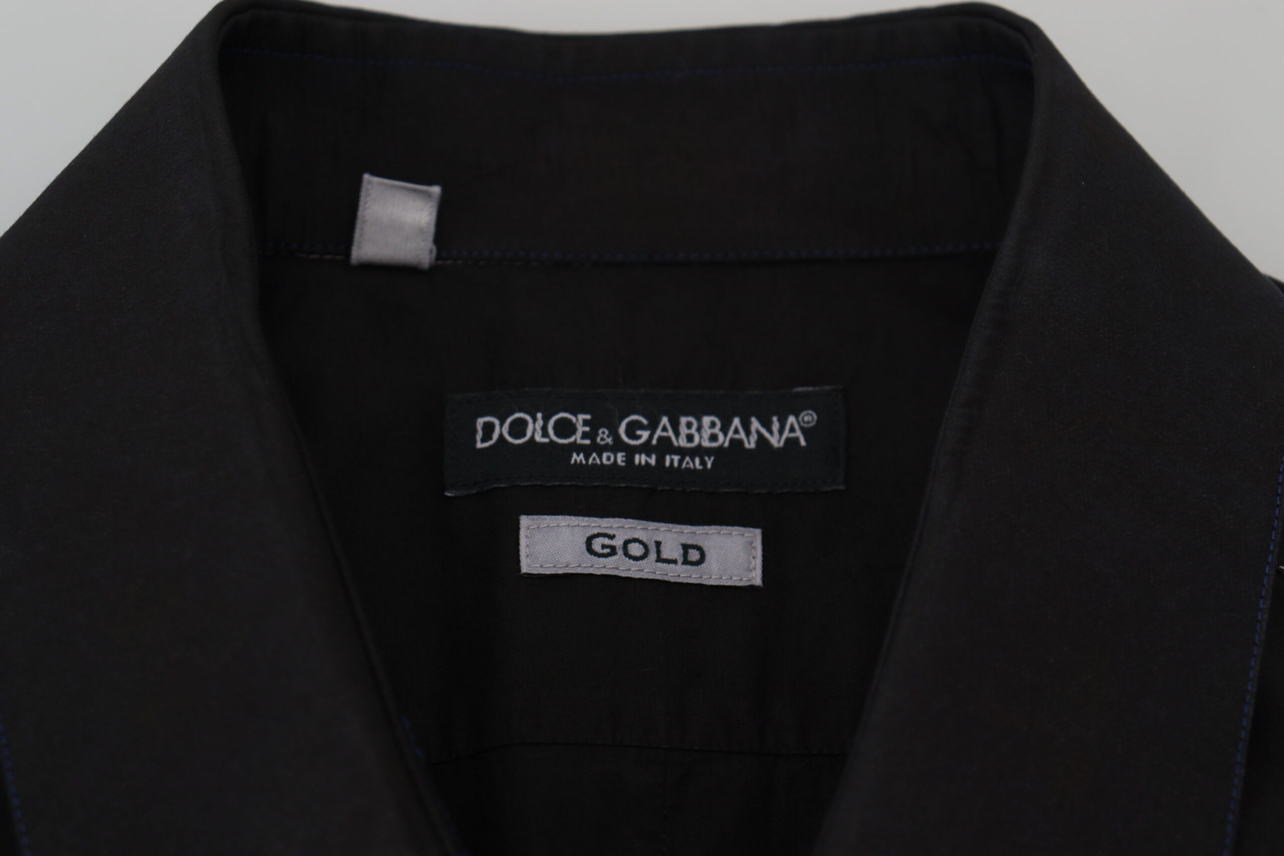 Κομψό μαύρο επίσημο βαμβακερό πουκάμισο Dolce &amp; Gabbana