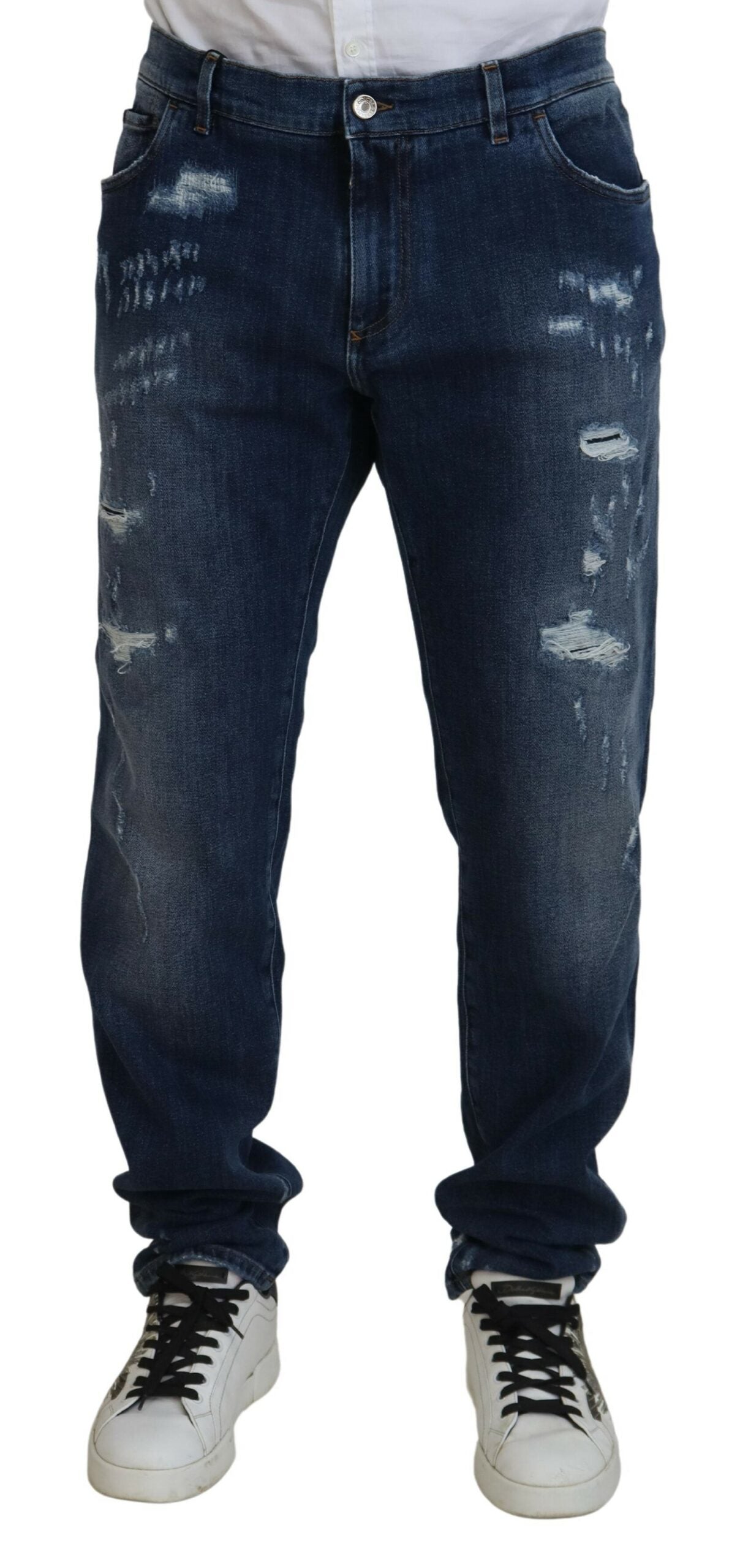 Κομψό Skinny Blue Jeans Dolce &amp; Gabbana