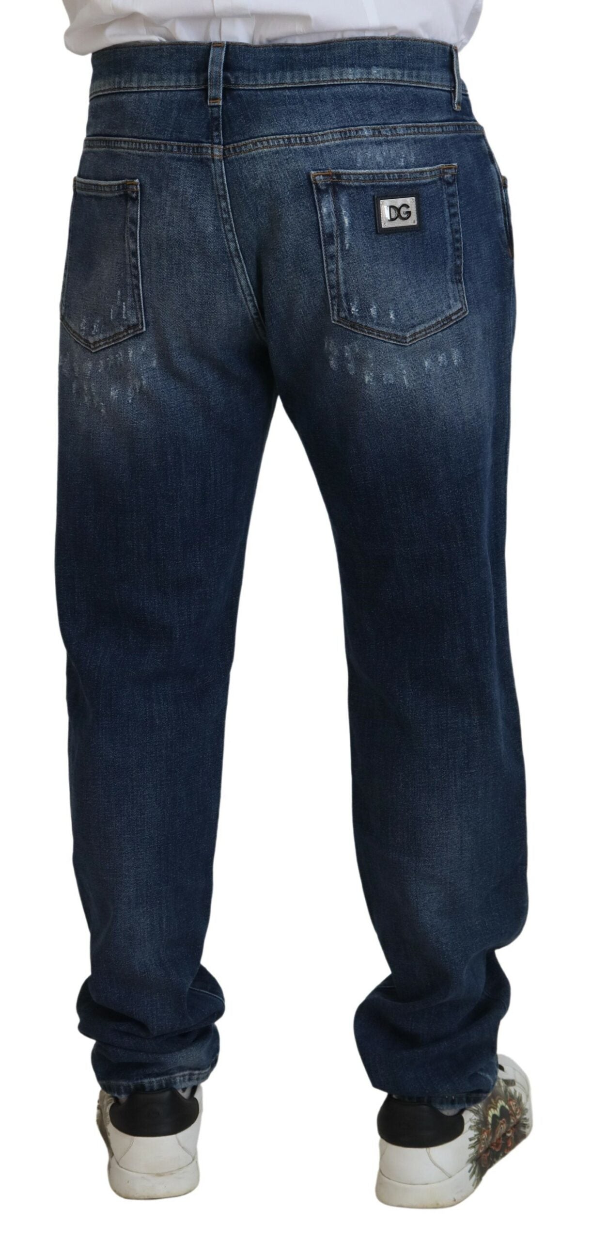 Κομψό Skinny Blue Jeans Dolce &amp; Gabbana