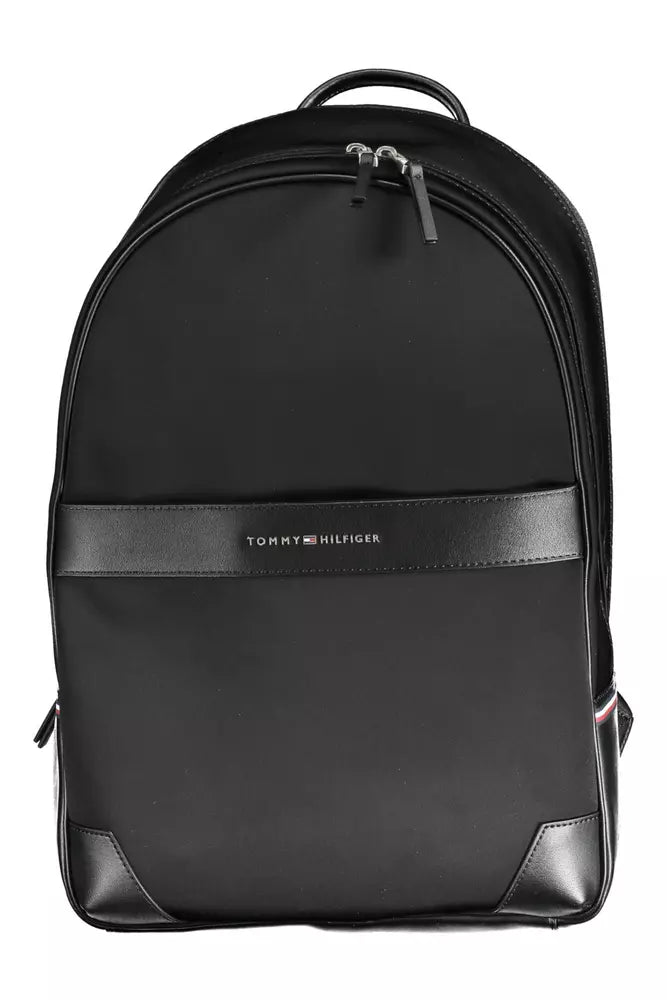 Tommy Hilfiger Sleek Urban Black σακίδιο πλάτης με λεπτομέρειες σε αντίθεση