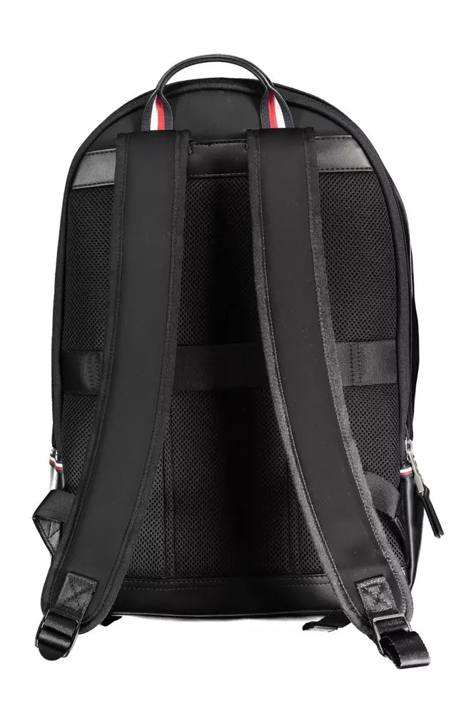 Tommy Hilfiger Sleek Urban Black σακίδιο πλάτης με λεπτομέρειες σε αντίθεση