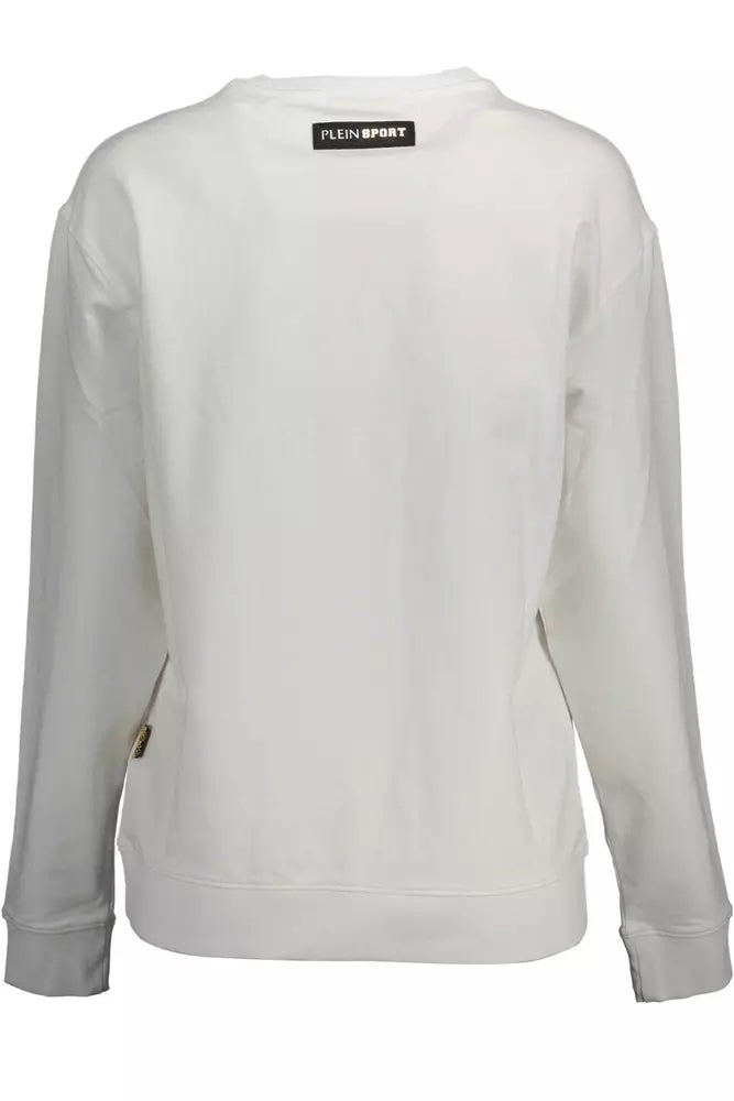 Plein Sport Elegant Long-Sleeved Sweatshirt with Logo Appliqué