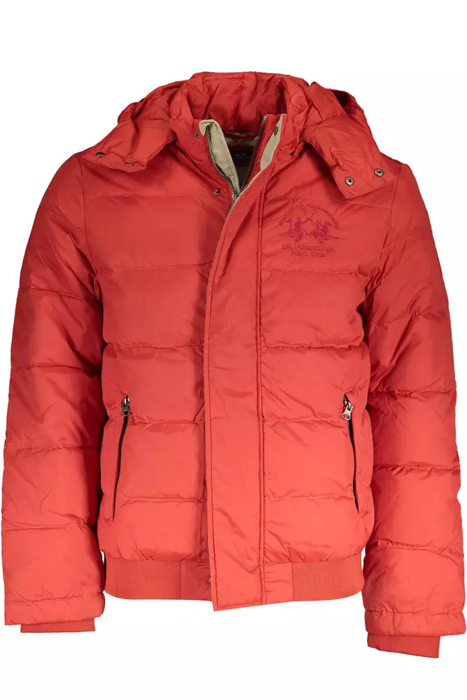 La Martina Elegant Orange Outerwear with Versatile Hood