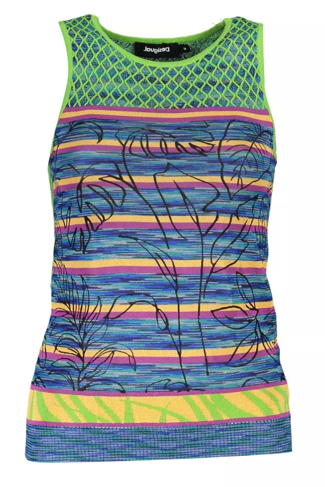 Desigual Chic Πράσινο Tank Top με αντίθεση