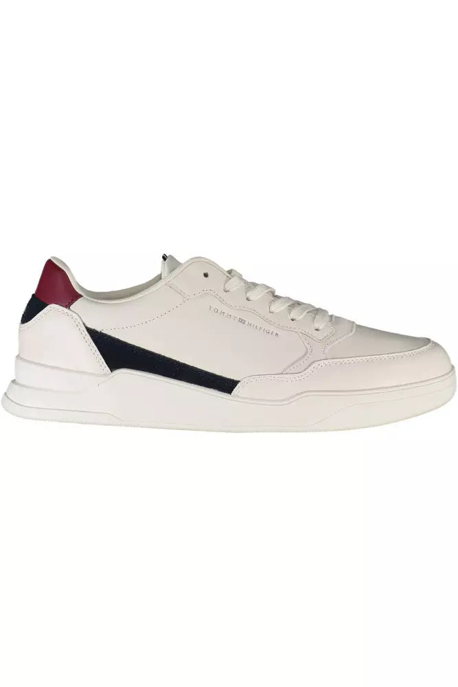 Tommy Hilfiger Λευκά Δερμάτινα Ανδρικά Sneakers