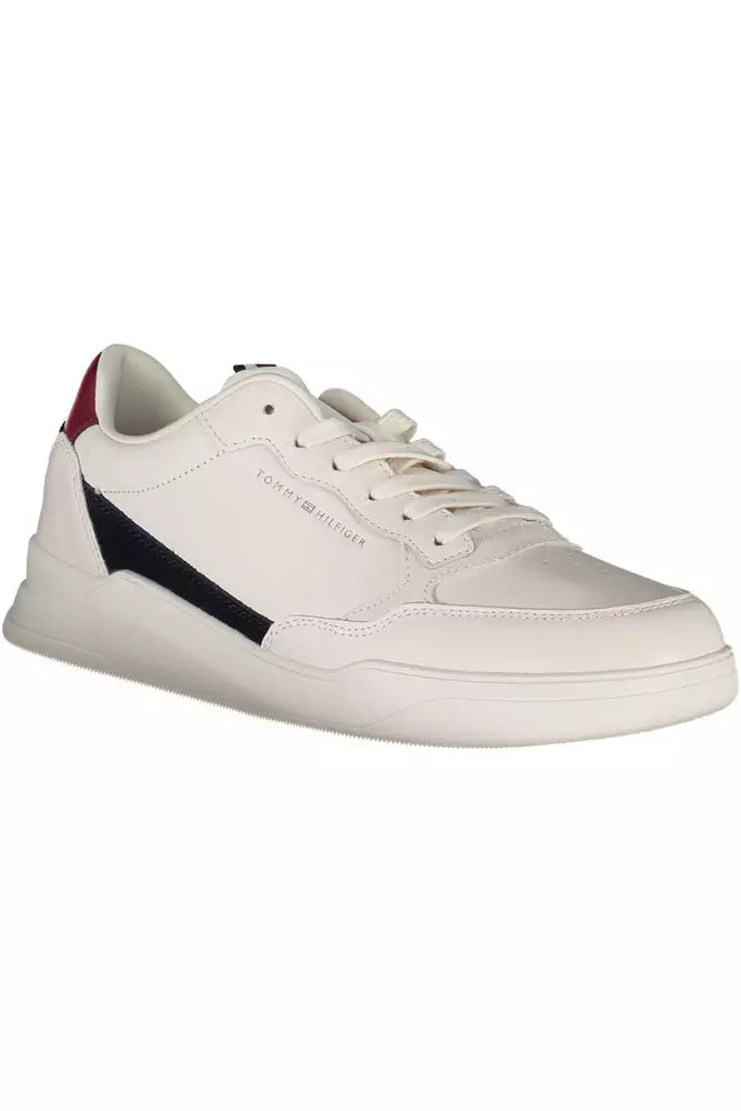 Tommy Hilfiger Λευκά Δερμάτινα Ανδρικά Sneakers