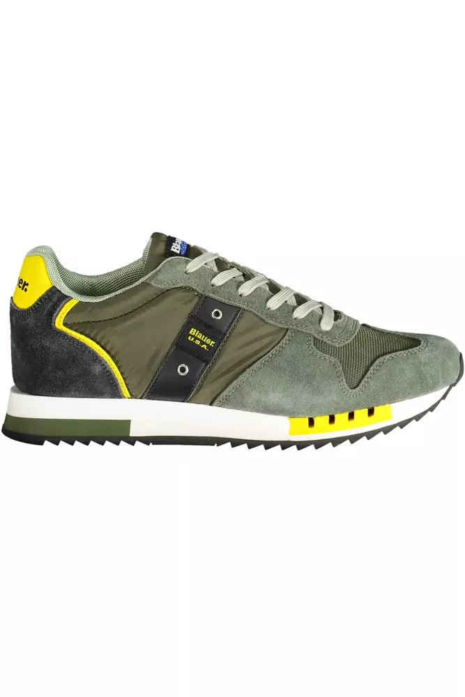 Blauer Green Lace-Up Sports Sneaker με λογότυπο