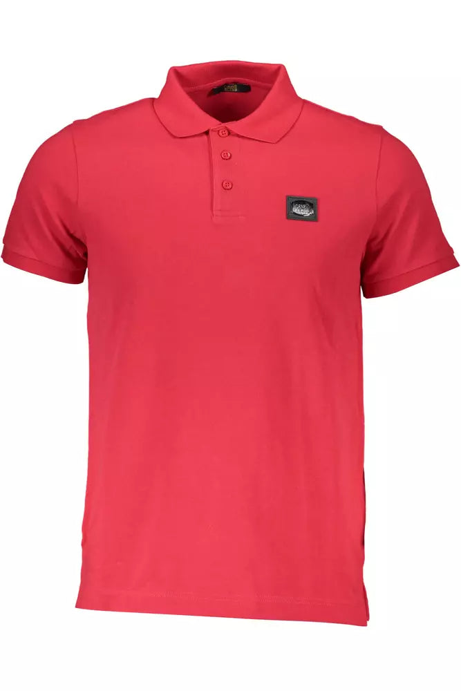 Cavalli Class Elegant Pink Cotton Polo with Chic Detailing