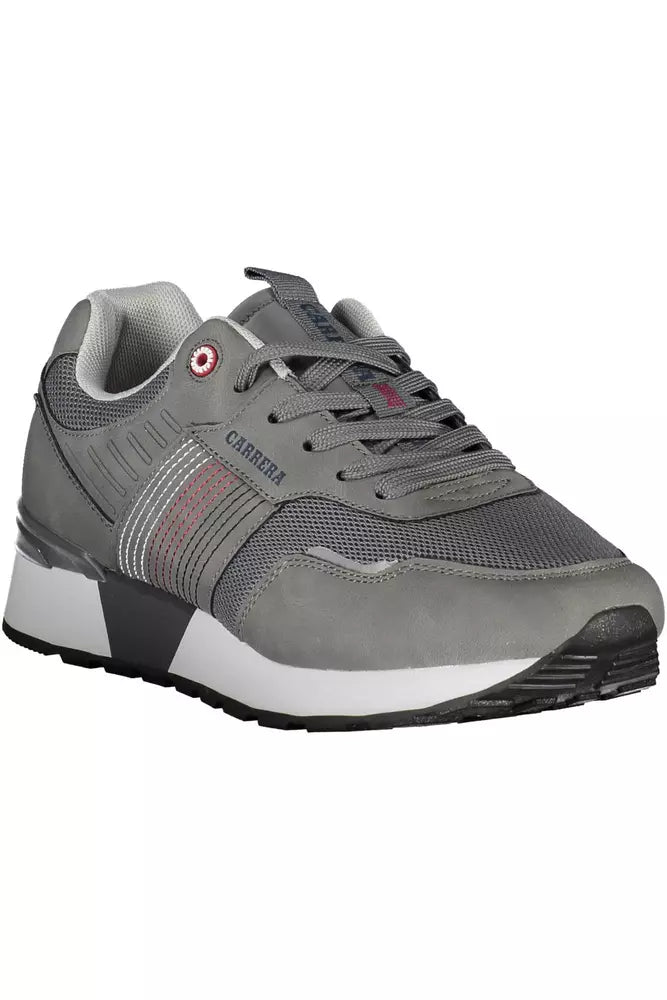 Carrera Sleek Gray Sneakers with Eco-Leather Accents